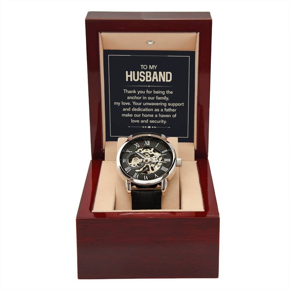 Elegant Openwork Watch for Men - Perfect Gift for Husband from Wife - Ideal for Anniversaries, Birthdays & Special Occasions