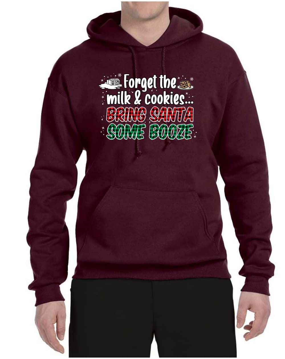 Wild Bobby Santa Booze Graphic Hoodie - Funny Christmas Sweatshirt for Men & Women | Perfect for Holiday Parties & Ugly Sweater Contests