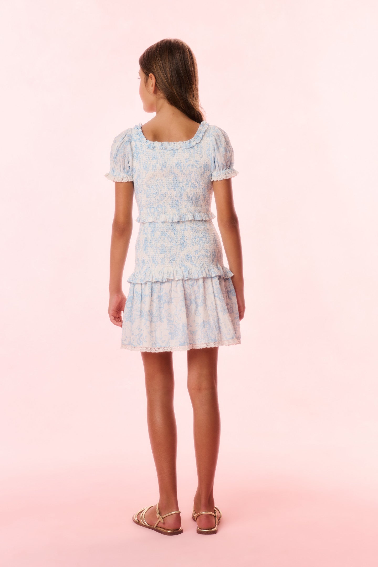 Girls Banson Cotton Toile Print Dress - Floral Summer Dress for Kids | Perfect for Birthday Parties, Family Outings & Photo Shoots