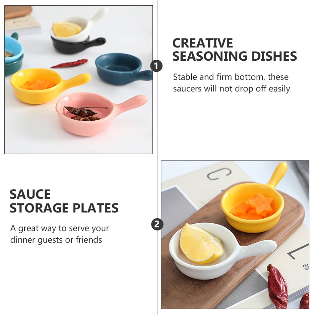 HEMOTON 5-Piece Mustard Dishes Set - Creative Snack & Dessert Plates for Condiments, Sauces, Dips | Perfect for Party Serving, BBQ, Picnics & Home Dining