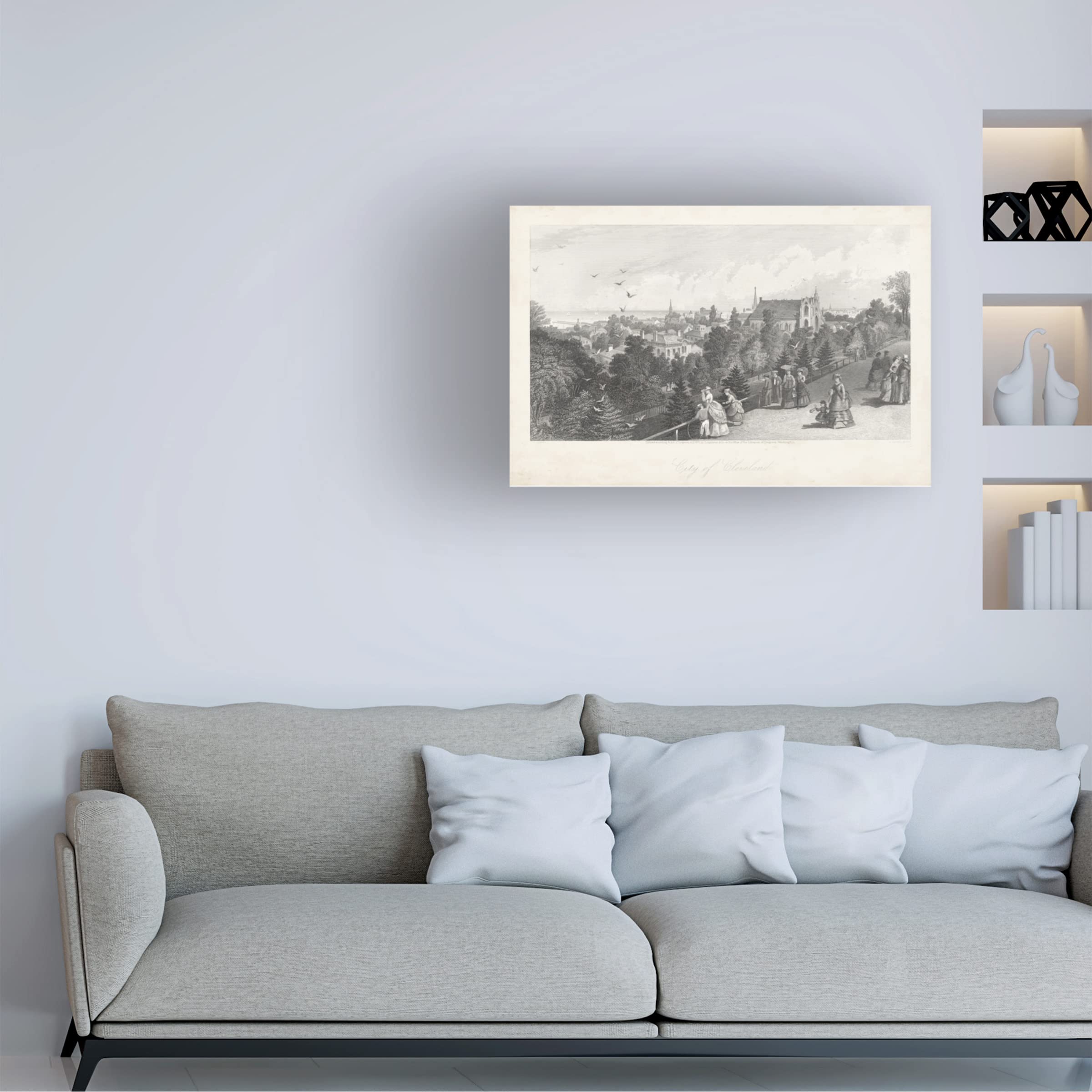 Trademark Fine Art 'City of Cleveland' Canvas Wall Art by William Cullen Bryant - Perfect for Home & Office Decor, Living Room, Bedroom, or Gift