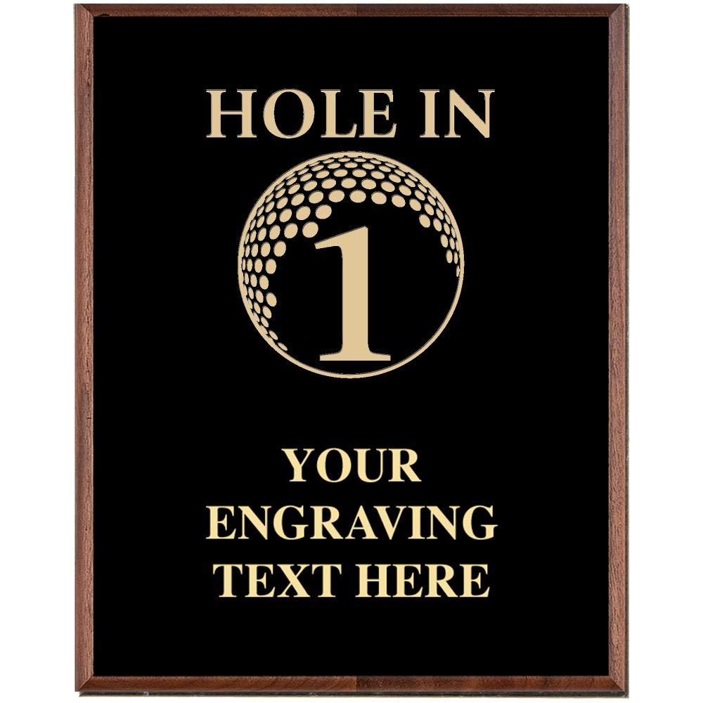 Custom Engraved Hole in One Trophy Plaque - Personalized Golf Award for Tournament Winners & Club Members - Perfect for Golf Achievements, Office Decor & Man Cave Displays