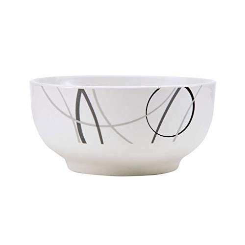 18-Piece Modern Geometric Grey Porcelain Dinnerware Set - Microwave Safe, Dishwasher Safe - Perfect for Everyday Dining, Dinner Parties & Contemporary Home Decor
