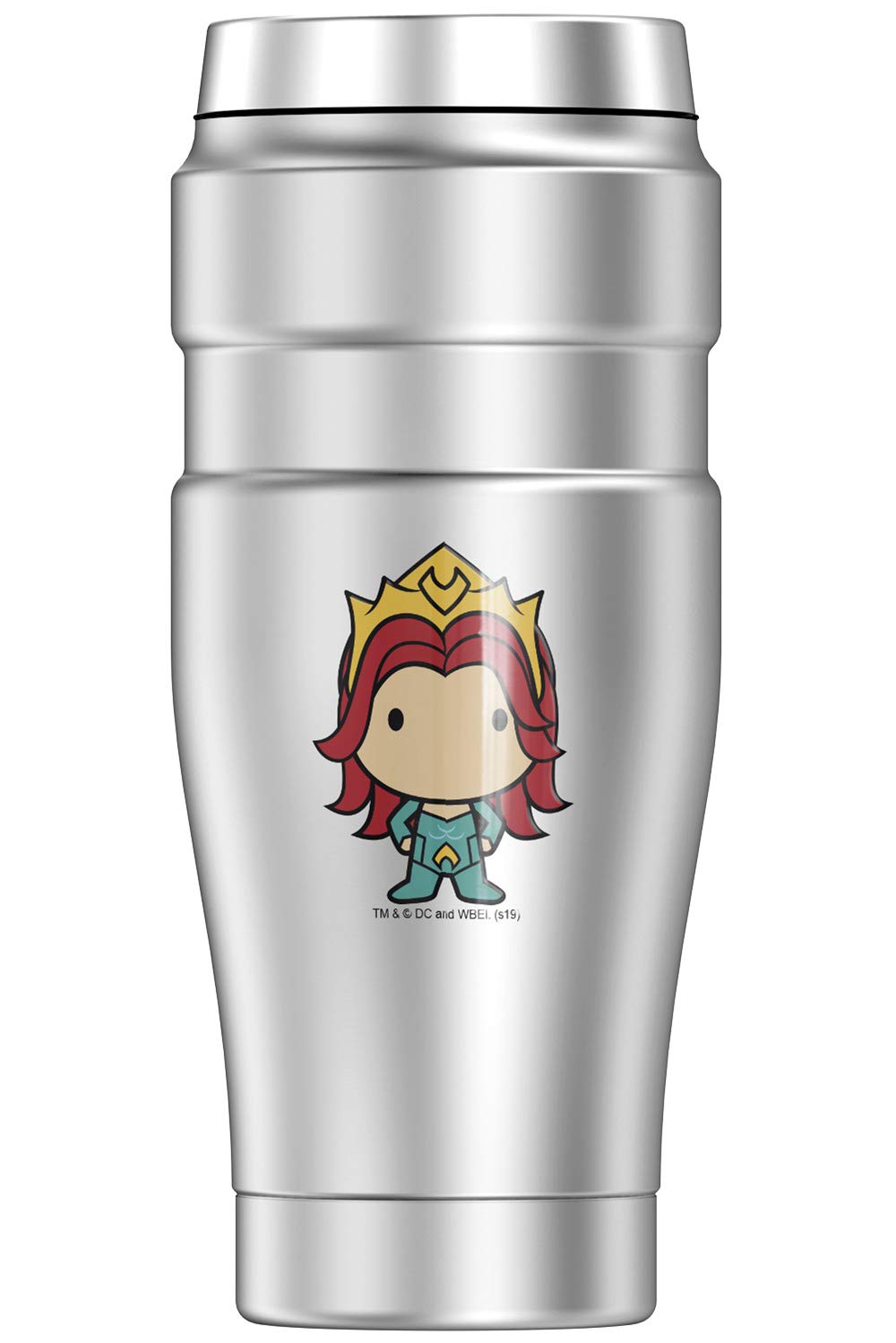 Aquaman Movie Mera Chibi Stainless Steel Travel Tumbler - 16oz Vacuum Insulated Double Wall Thermos Mug for Hot & Cold Drinks - Perfect for Office, Gym, Camping & Outdoor Adventures
