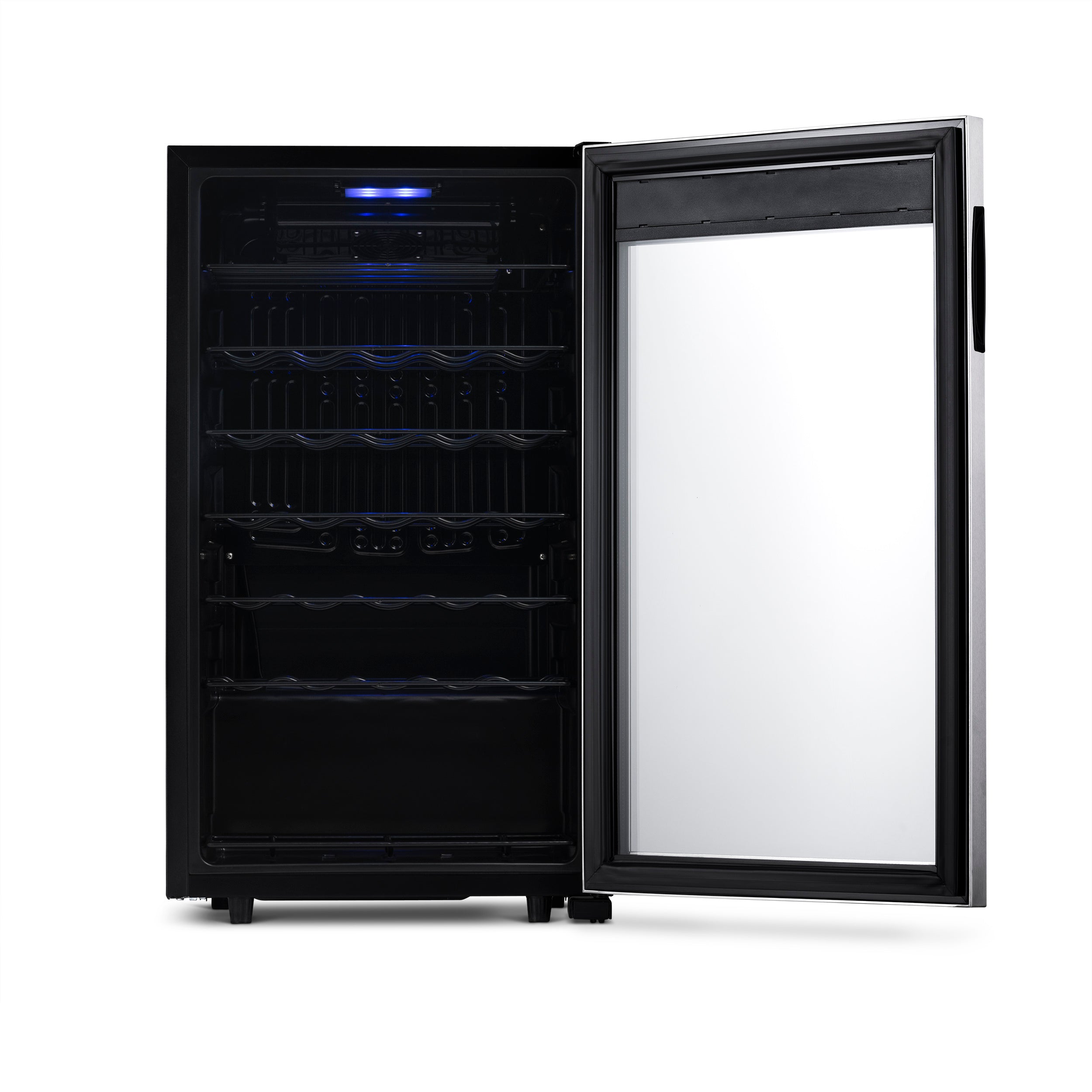 Newair® 33 Bottle 18.9 Inch Stainless Steel Freestanding Wine Cooler Refrigerator - Perfect for Home Bars, Restaurants, and Wine Cellars