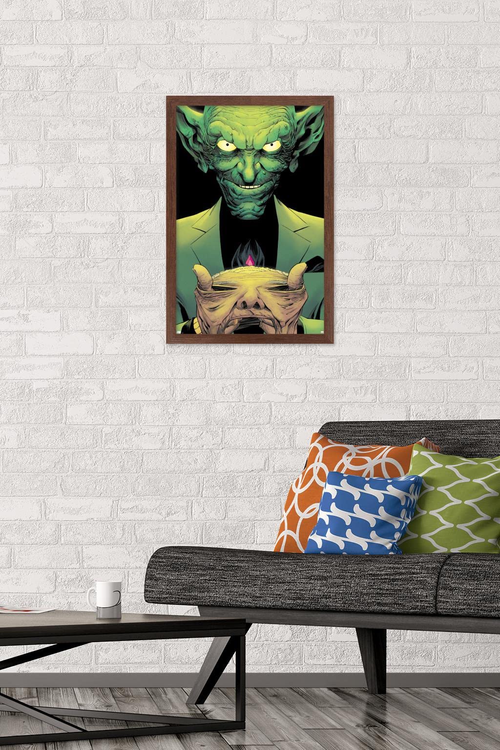 Marvel Comics Green Goblin & Miles Morales Spider-Man #14 Framed Wall Poster 22.4x14.7 Inches - Premium Mahogany Frame for Home Theater, Game Room & Superhero Bedroom Decor