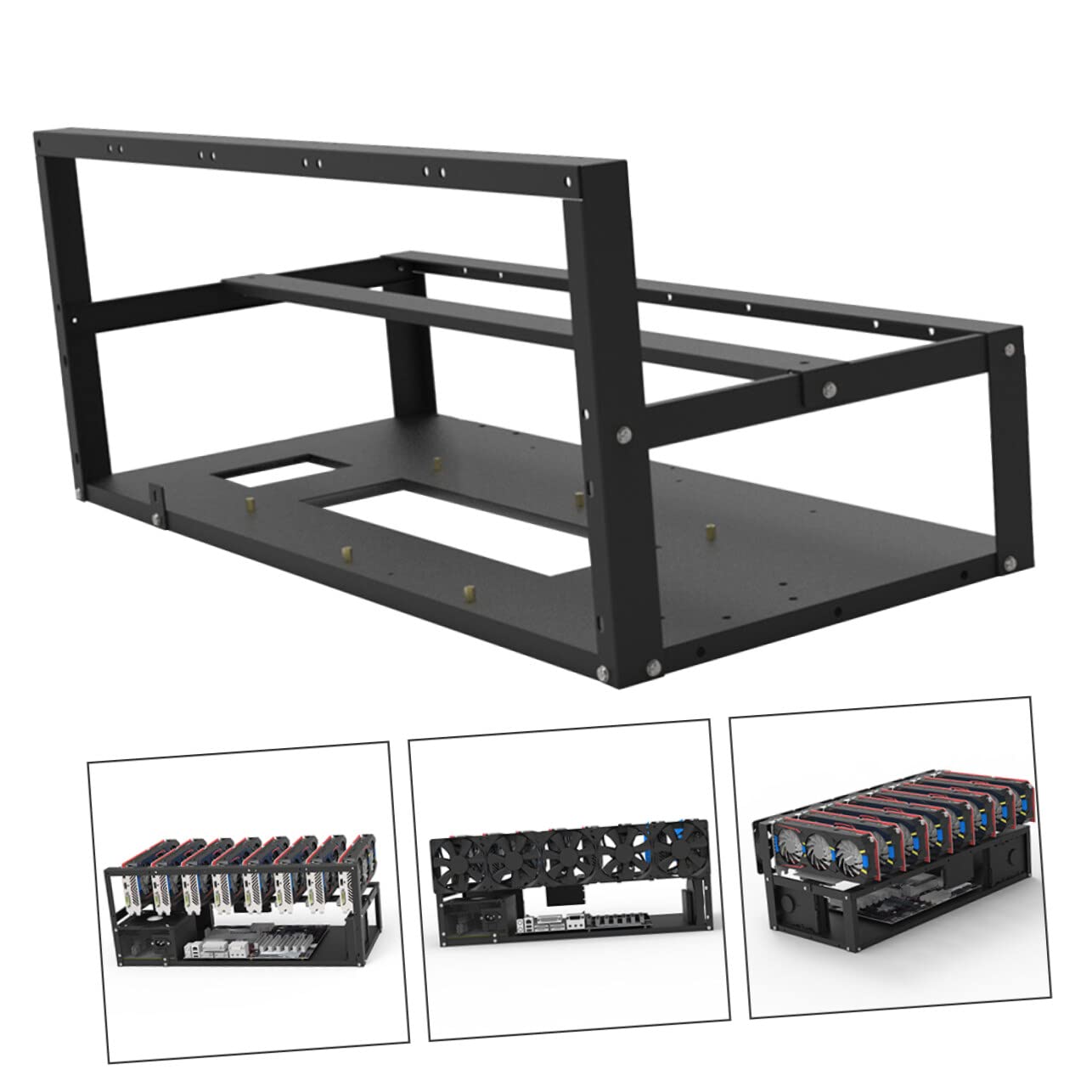 Lurrose Open Air Mining Rig Case - ETC & GPU Compatible Computer Bracket with High Reliability Storage | Perfect for Cryptocurrency Mining & PC Builds