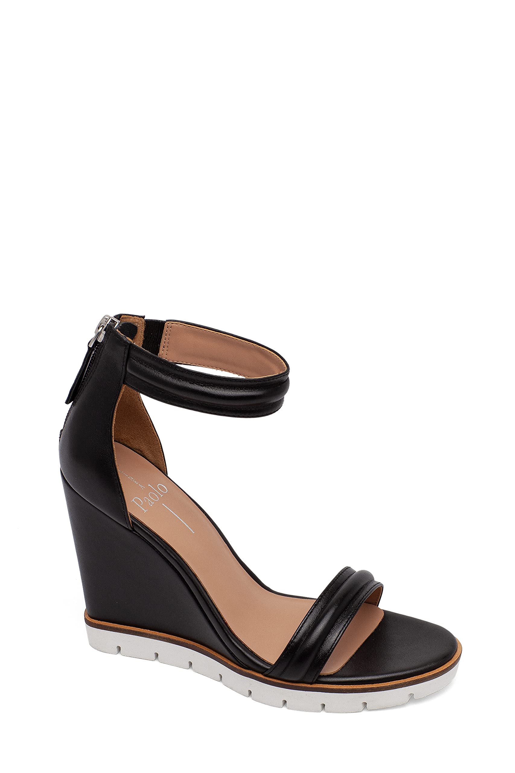 Linea Paolo EVYNE Women's High Wedge Halo Strap Leather Sport Sandals - Comfortable Summer Walking Shoes for Beach, Vacation & Casual Outings