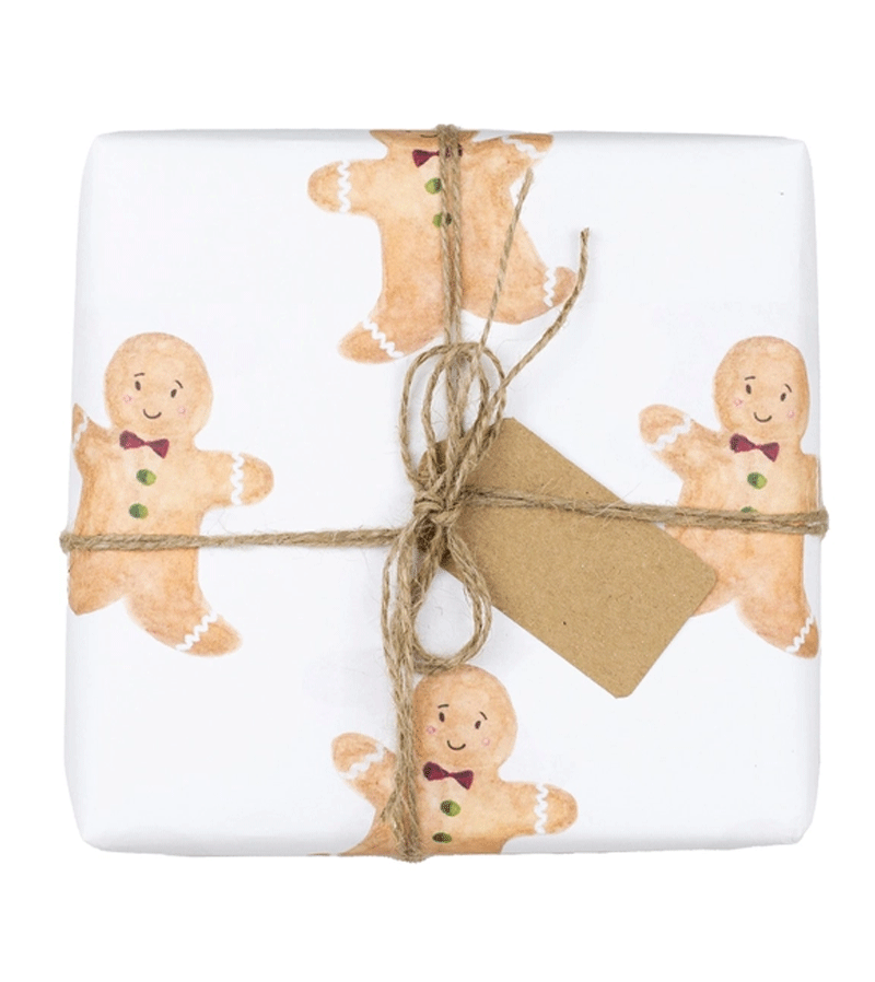 Festive Gingerbread Man Christmas Wrapping Paper - Cute Holiday Gift Wrap for Presents, Cookies & DIY Crafts - Perfect for Xmas, Baking Parties & Family Gatherings