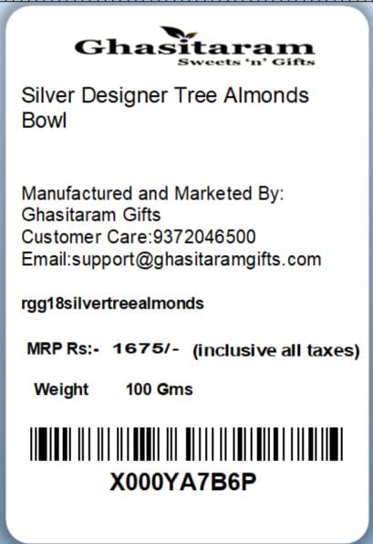 Silver Designer Tree Almonds Bowl - Elegant Diwali Gift for Home Decor & Festive Celebrations | Perfect for Serving Nuts, Sweets & Party Snacks