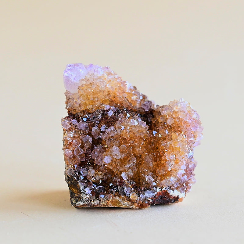 Mini Amethyst Spirit Cactus Quartz Cluster - Natural Healing Crystal for Meditation, Reiki & Home Decor | Perfect for Yoga Spaces, Office Desk & Gift Giving