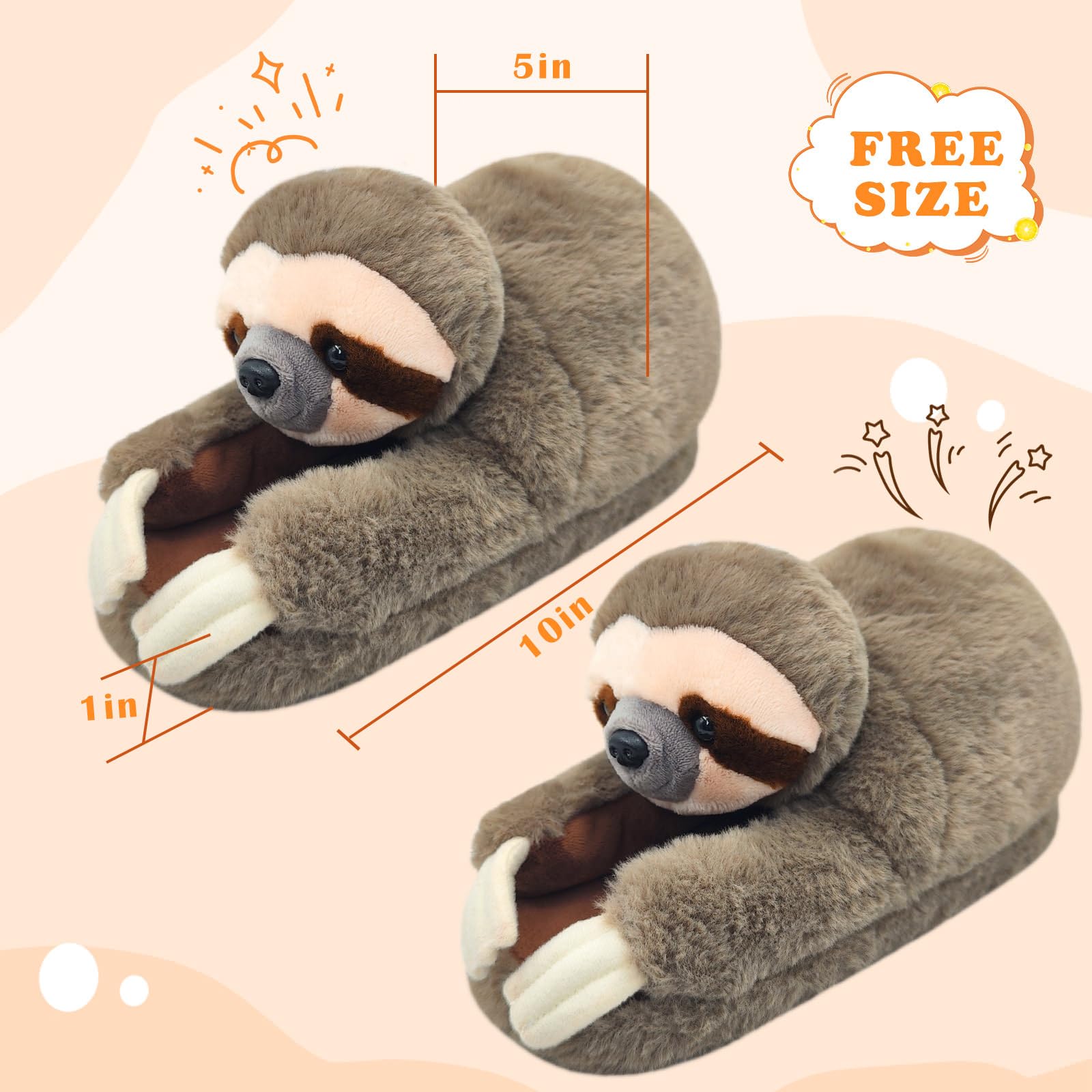 Funny Animal Slippers for Women - Cute Cartoon Fluffy House Slippers with Soft Memory Foam, Cozy Cotton Indoor Slides | Perfect Birthday Gift & Lounge Wear for Women at Home