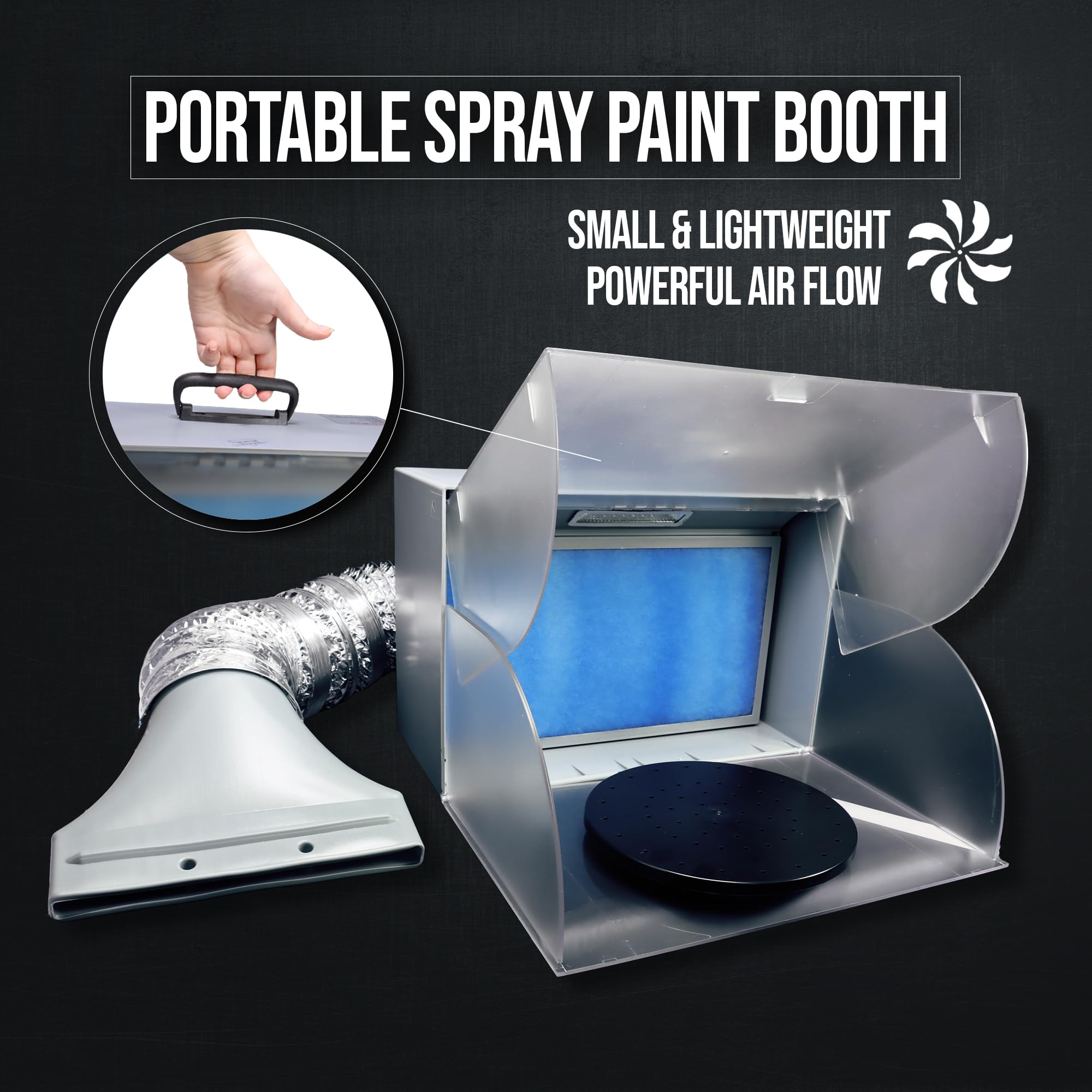 Lightweight Portable Airbrush Spray Booth for Hobbyists - Compact DIY Painting Station for Miniatures, Models & Crafts | Perfect for Home Studios & Art Projects