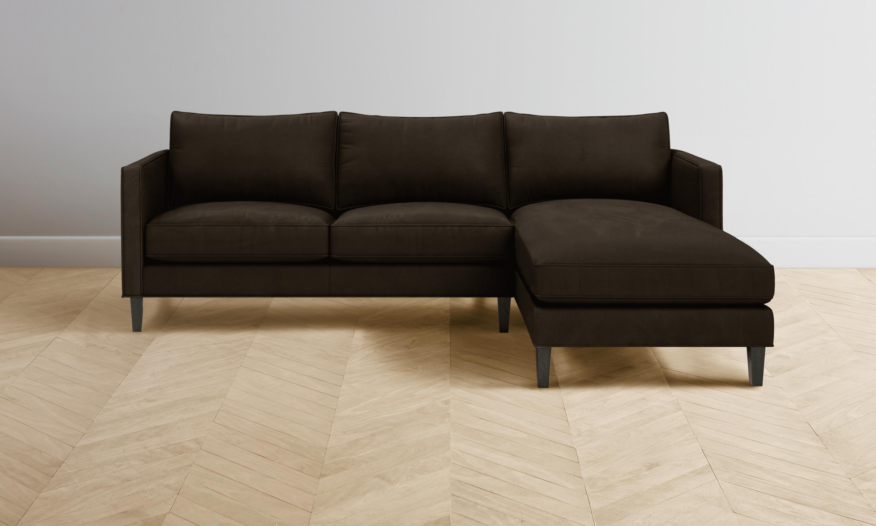 Premium Crosby Sectional Sofa in Espresso Nubuck Leather - Modern Living Room Furniture for Comfortable Lounging & Entertaining