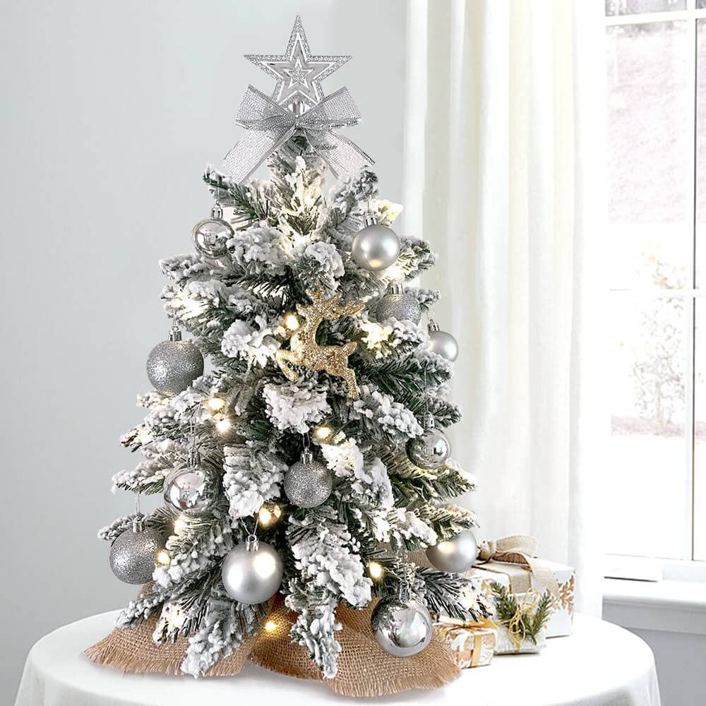 20-inch LED Mini Christmas Tree with Lights - Desktop Holiday Decor for Home, Office, Restaurant | Perfect for Christmas Parties, Gift Exchanges & Festive Atmosphere