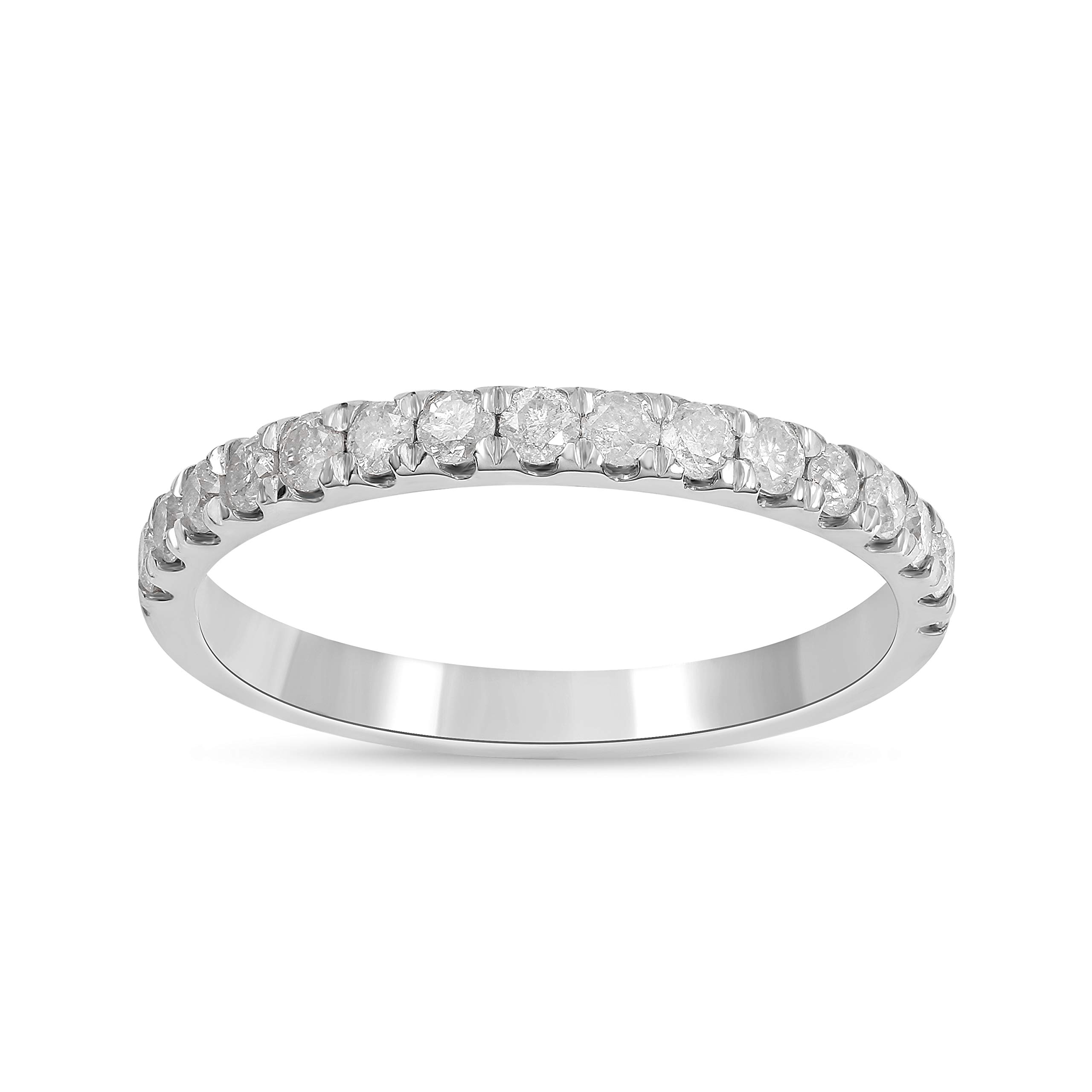 10K White Gold 1/4 Carat TDW Diamond Wedding Band for Women - Elegant Bridal Ring, Anniversary Gift for Her, Promise Ring for Girlfriend - Perfect for Engagements, Weddings & Special Occasions