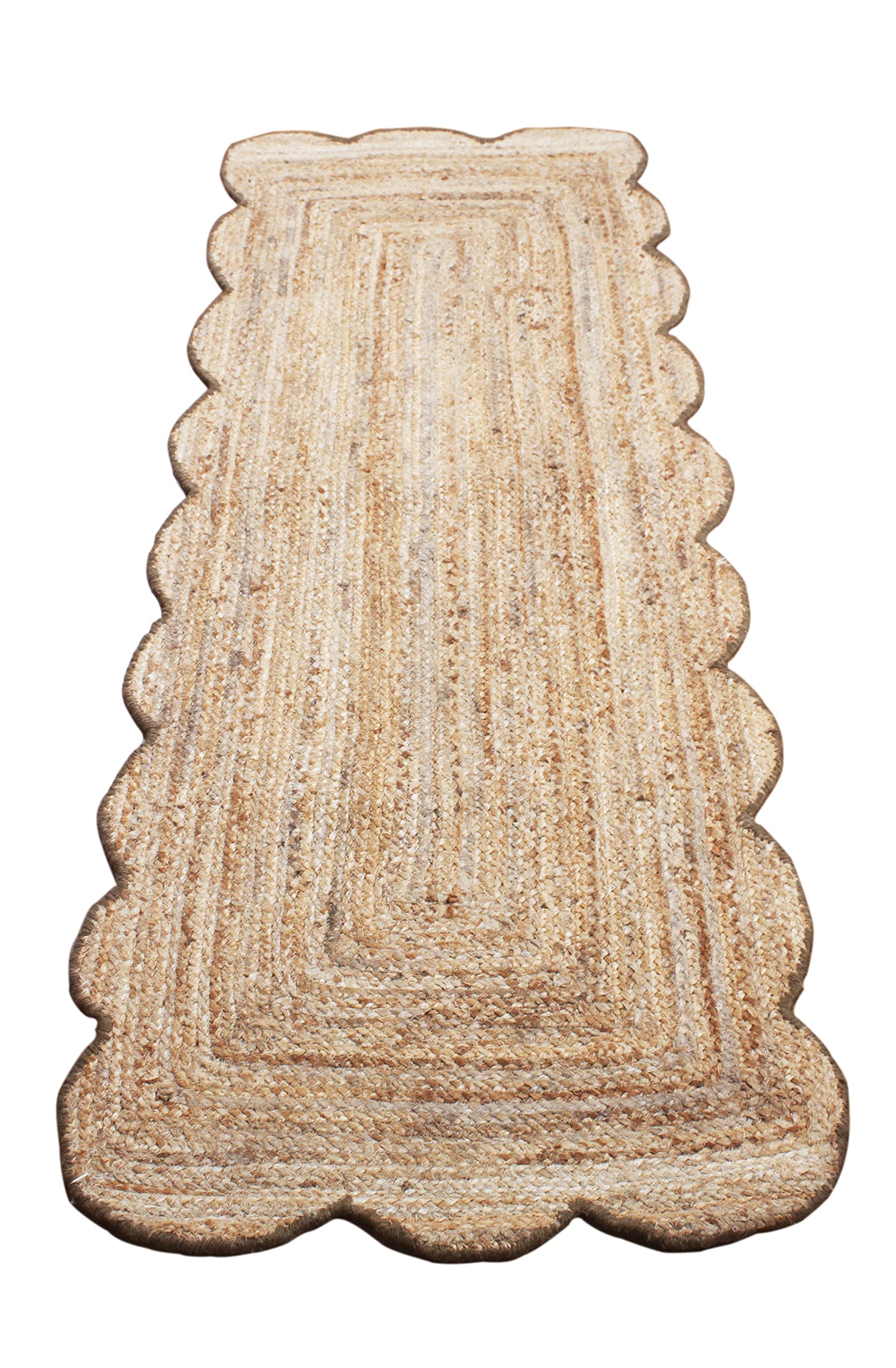Handmade Jute Area Rug - Braided Woven Kilim Carpet - Bohemian Style Kitchen & Dining Room Rug - Natural Fiber Outdoor Garden Runner - 60x90cm (2x3ft) - Perfect for Boho Home Decor, Farmhouse Living Room & Cozy Patio