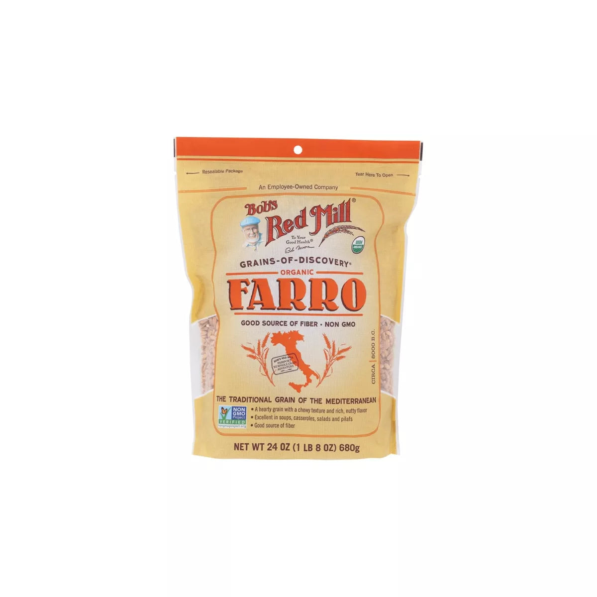 Organic Farro Grain - Whole Grain Farro Wheat Berries, Non-GMO, High Protein & Fiber - Perfect for Salads, Soups, and Healthy Meal Prep