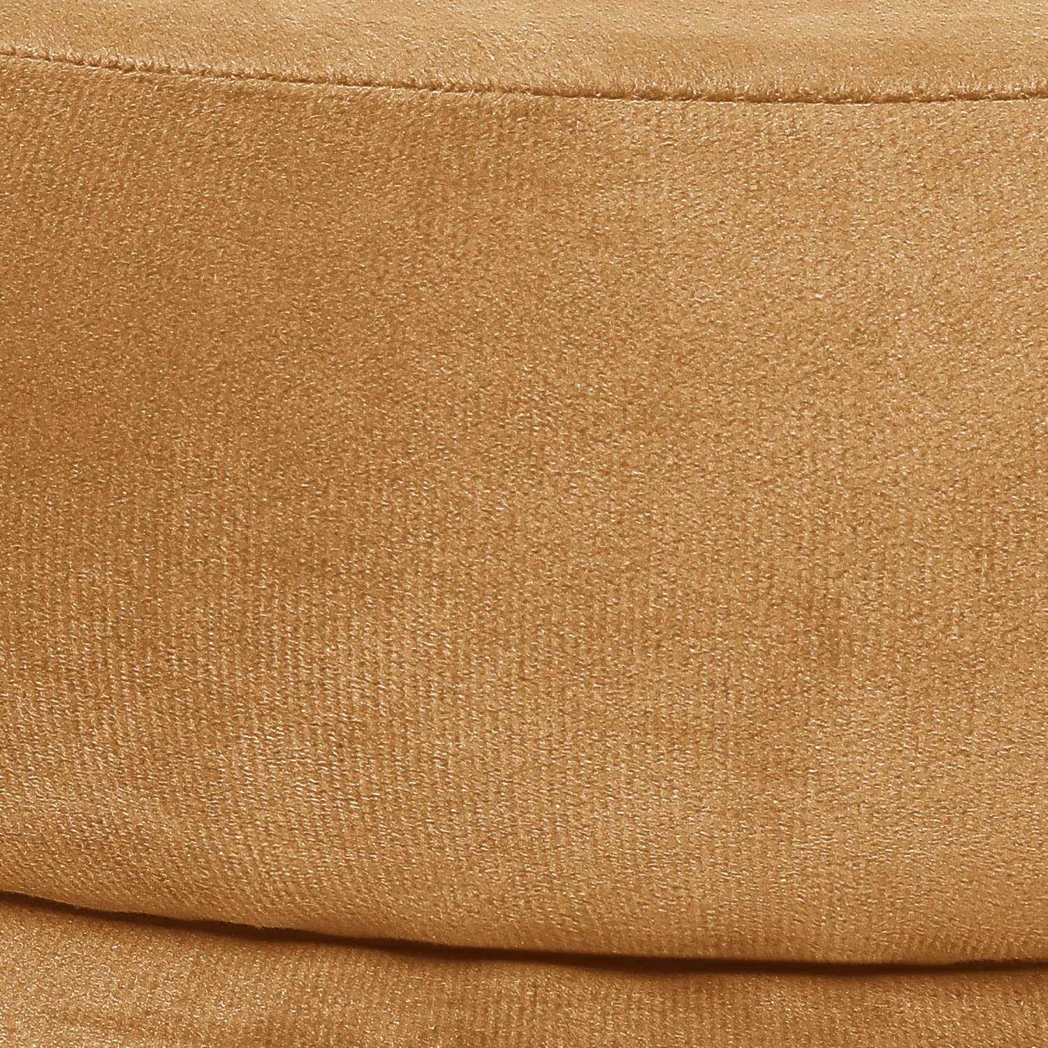 Homebeez 15.9 Inch Velvet Round Modern Storage Ottoman Coffee Table with Gold Base - Orange | Contemporary Living Room Furniture for Small Spaces, Bedroom Footrest & Extra Seating