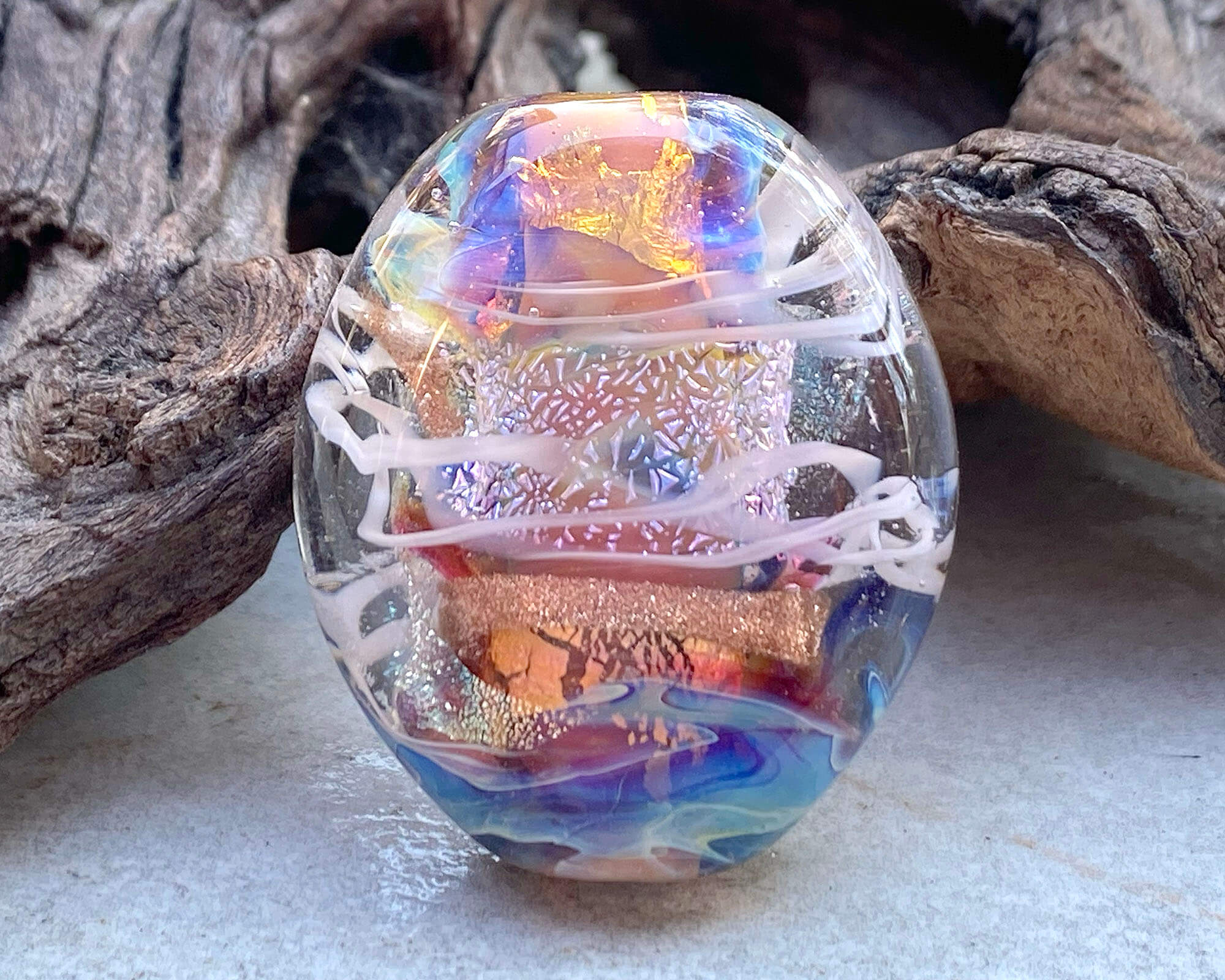 Handmade Sunset Treasure Lampwork Glass Focal Bead SRA - Perfect for Jewelry Making, DIY Crafts, and Beading Projects