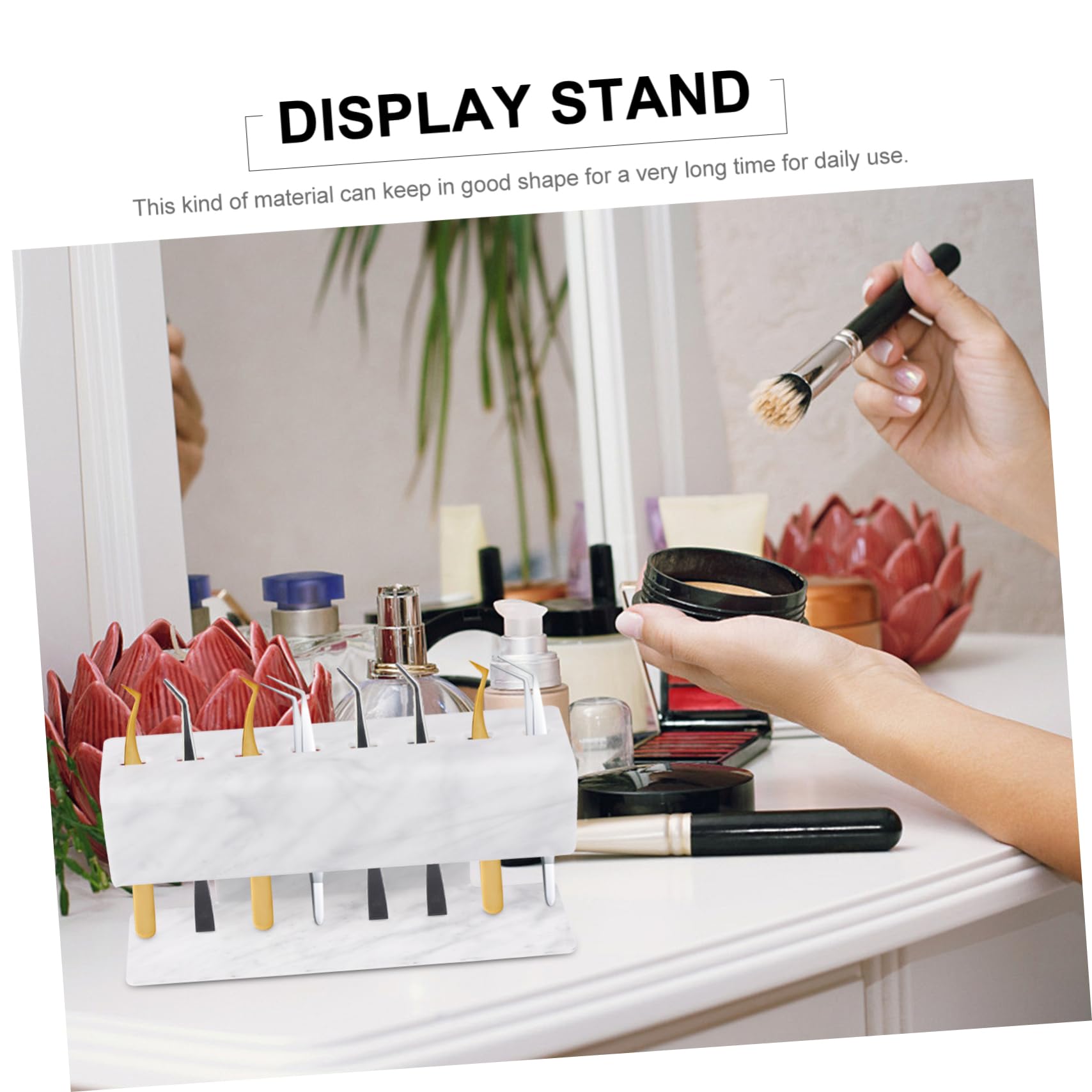 Healeved Acrylic Eyelash Tweezer Holder & Organizer Stand - 17x8cm Makeup Tool Display for Eyelash Extensions, Salon & Professional Use - Perfect for Beauty Counter Organization and Tweezer Storage