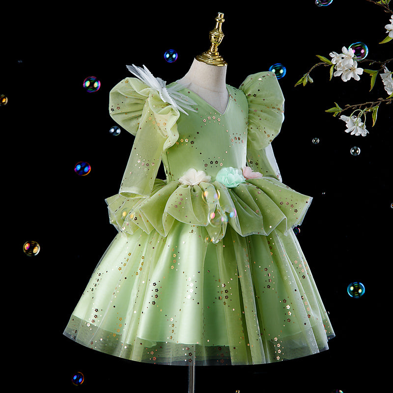 Sparkly Princess Dress for Girls - Elegant Sequined Birthday & Wedding Party Gown | Perfect for Pageants, Special Occasions & Photo Shoots
