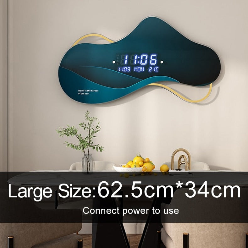 Modern LED Digital Wall Clock - 3D Luminous Display with Adjustable Brightness for Home, Office, Bedroom & Kitchen | Easy-to-Read Time Display with Date & Temperature | Perfect for Nighttime Use & Decor