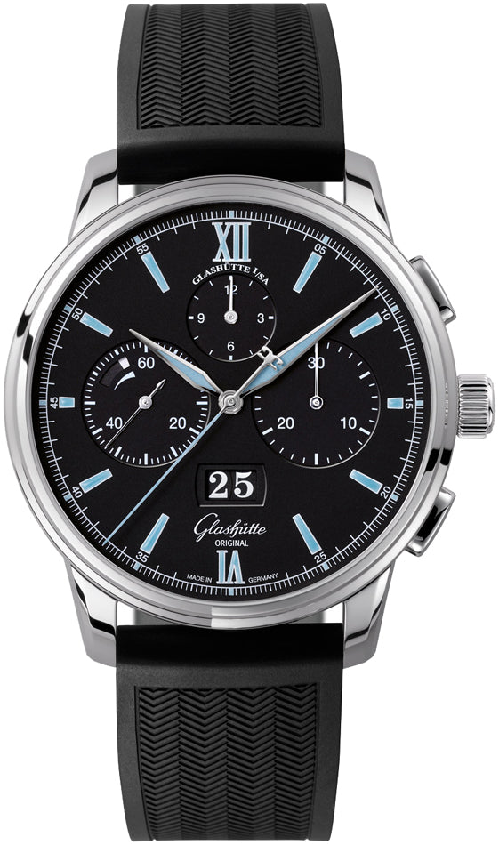 Glashutte Original Senator Chronograph Panorama Date Stainless Steel Men's Watch - Luxury Dress Watch for Business & Formal Occasions