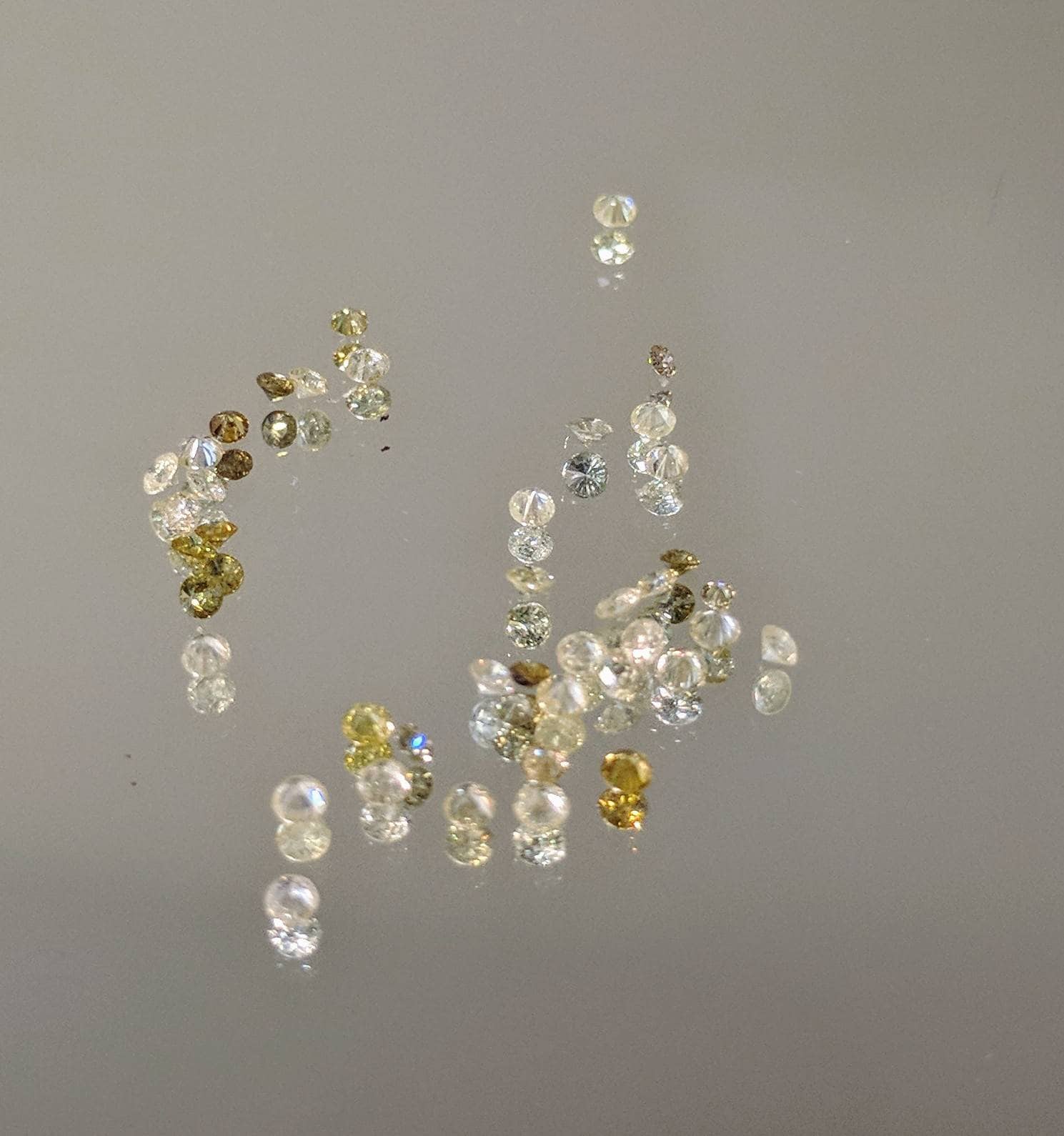 1 CT Natural Australian Fancy Canary Yellow Diamonds Melee - 48pcs 1.5mm Round Cut I1-I2 Clarity - April Birthstone for Jewelry Making, Engagement Rings & Wedding Bands