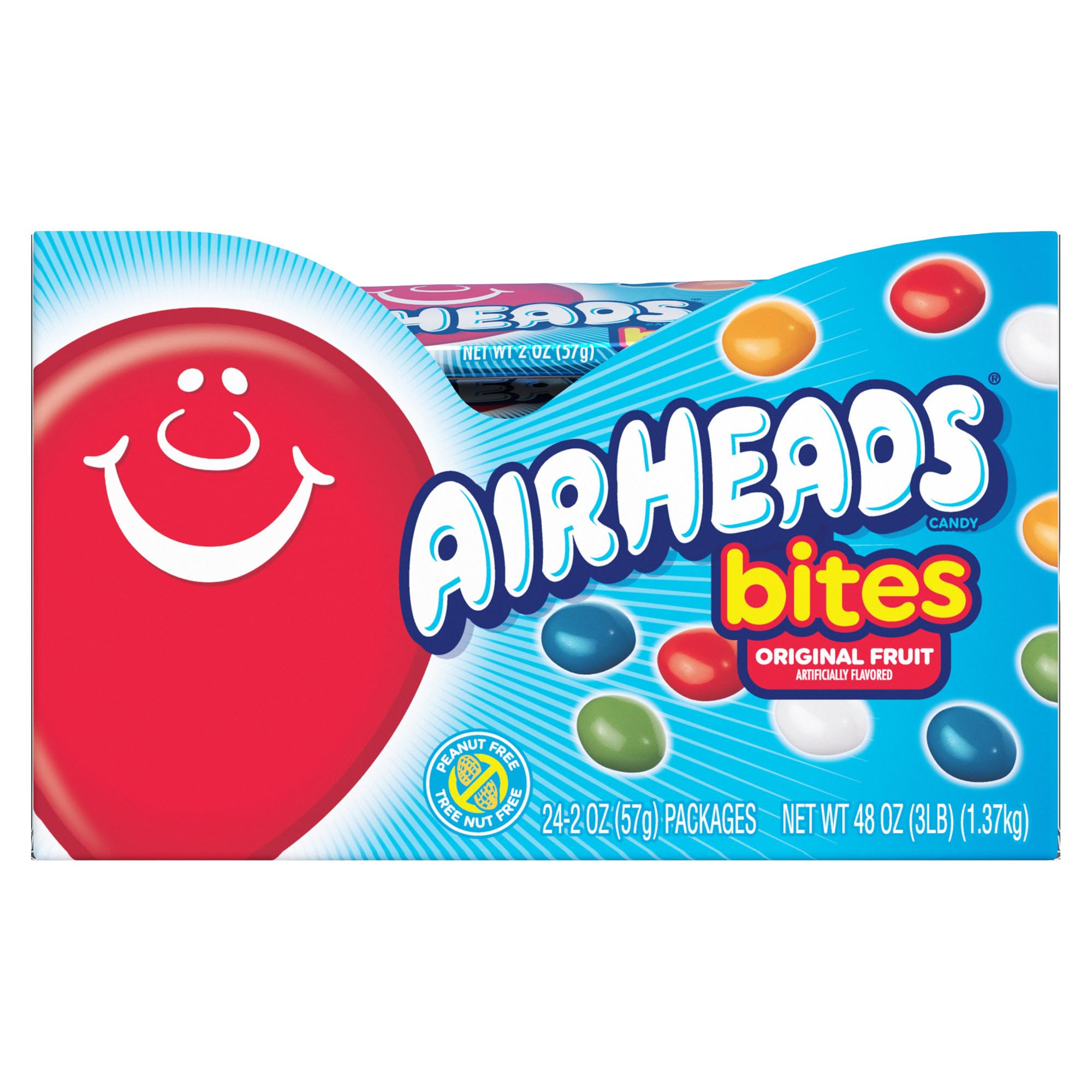 Airheads Fruit Bites - 24 Count Pack of Chewy Candy | Perfect for Halloween, Birthday Parties & School Snacks