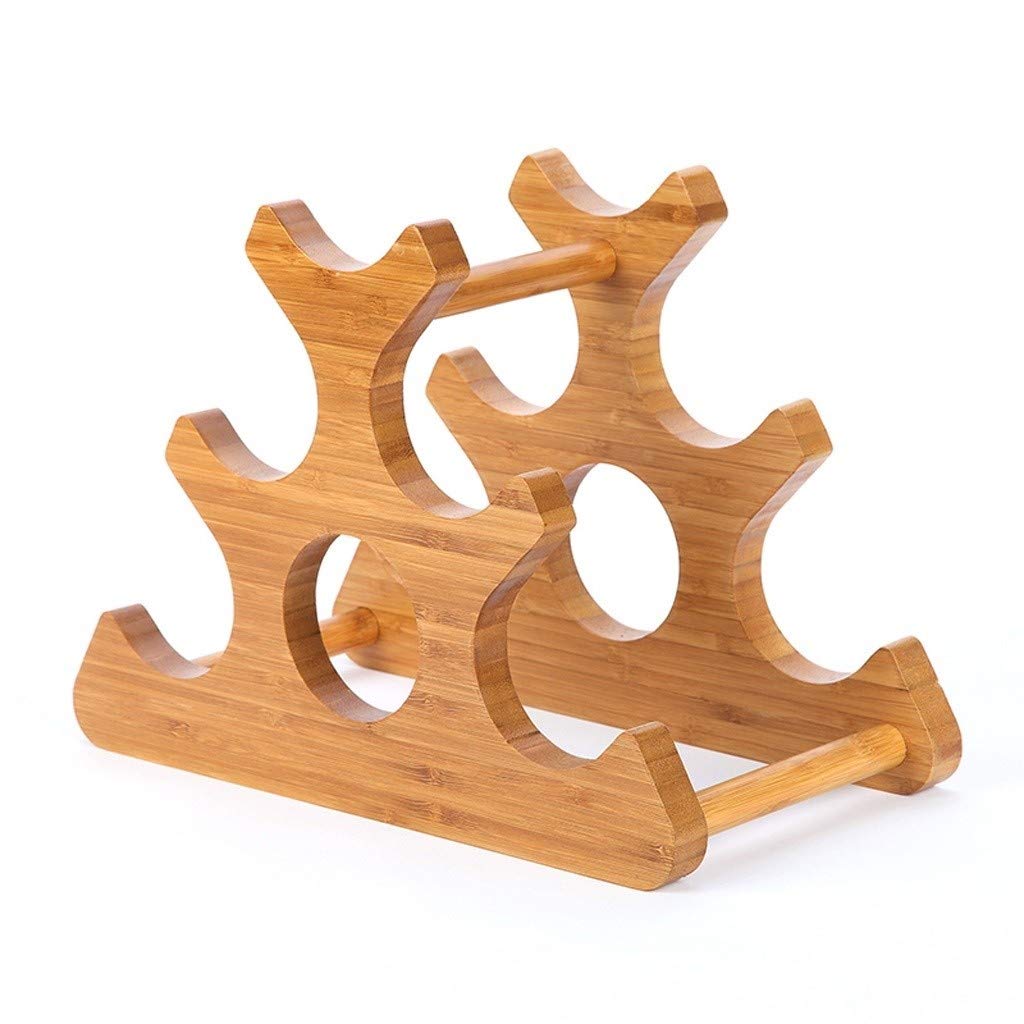 Solid Wood Wall-Mounted Wine Rack - Holds 6 Bottles, Triangle Design for Stability - Countertop & Tabletop Wine Storage Shelf - Perfect for Kitchen, Bar, Dining Room & Home Decor