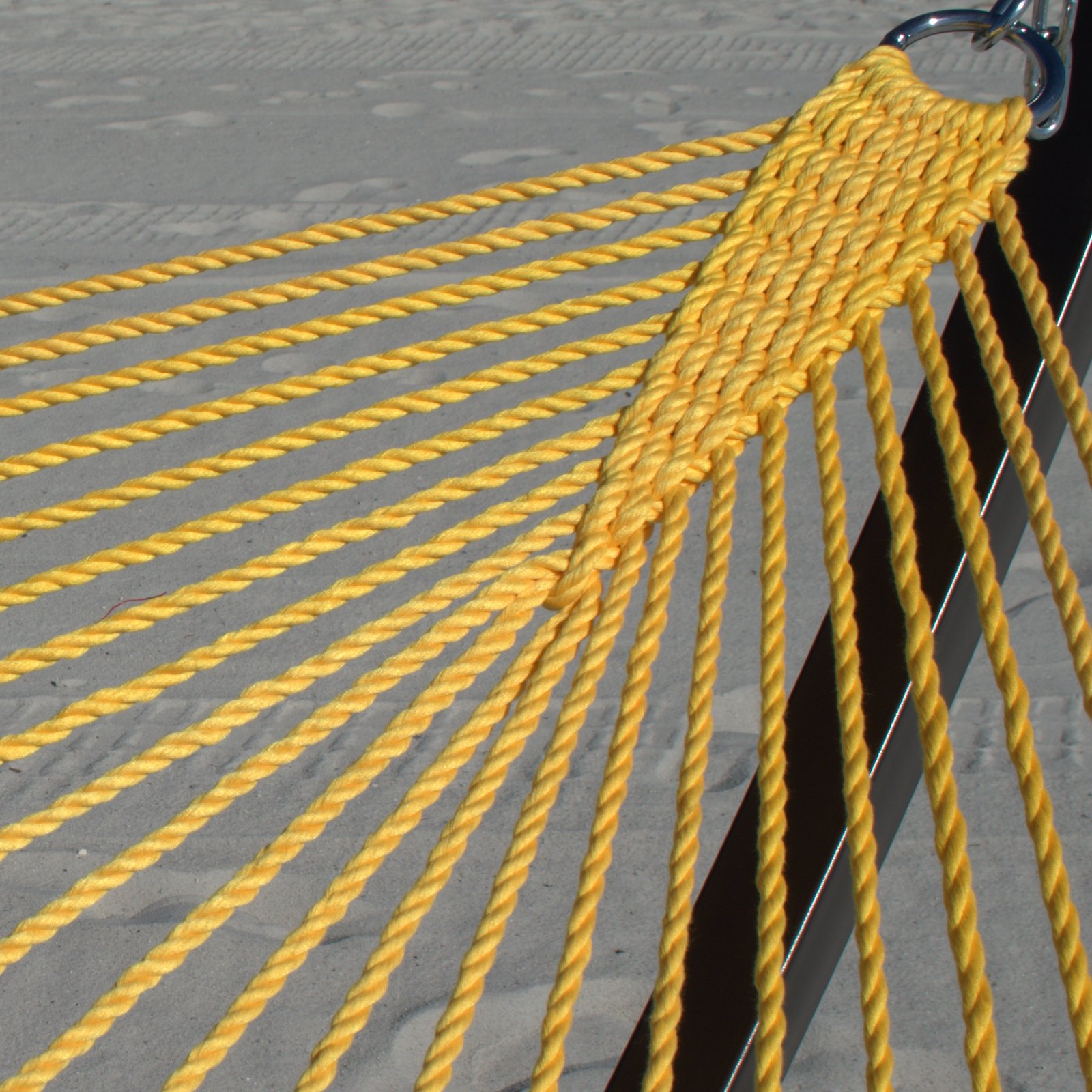 Double Caribbean Hammock - Soft-Spun Polyester for Ultimate Comfort - 48 Inch Yellow Outdoor Hammock - Perfect for Backyard, Beach, and Camping Relaxation