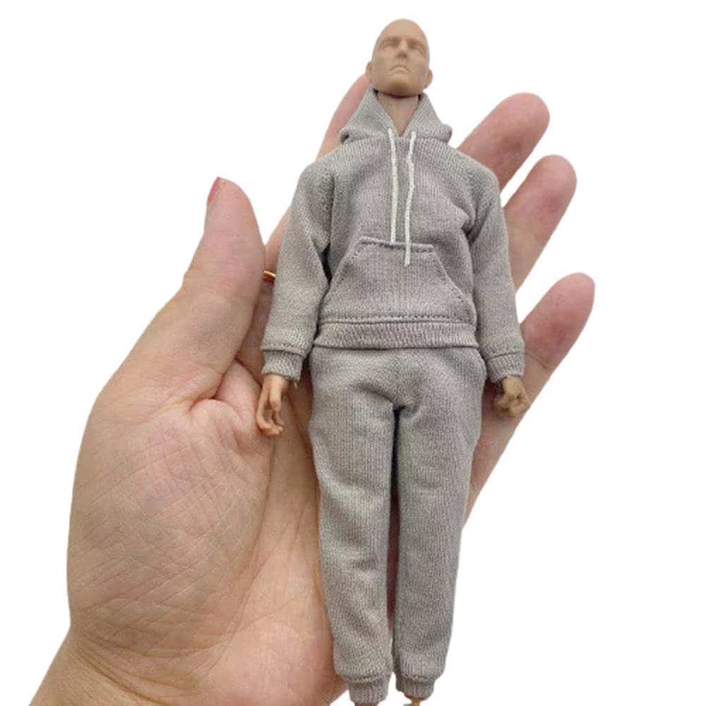 1/12 Scale Female Action Figure Clothes Set - Light Gray & Multicolored Sweater & Pants for 6 Inch Collectible Dolls | Perfect for Photography, Diorama Displays & Toy Collection Customization (SJYT-001)