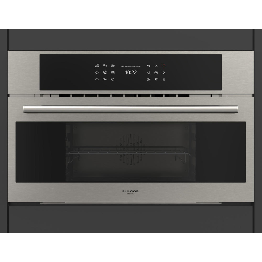 Fulgor Milano 30 Inch 700 Series Built-In Convection Steam Oven with Combination Cooking - Model F7DSCO30S1 - Perfect for Baking, Roasting, and Healthy Steam Cooking in Modern Kitchens