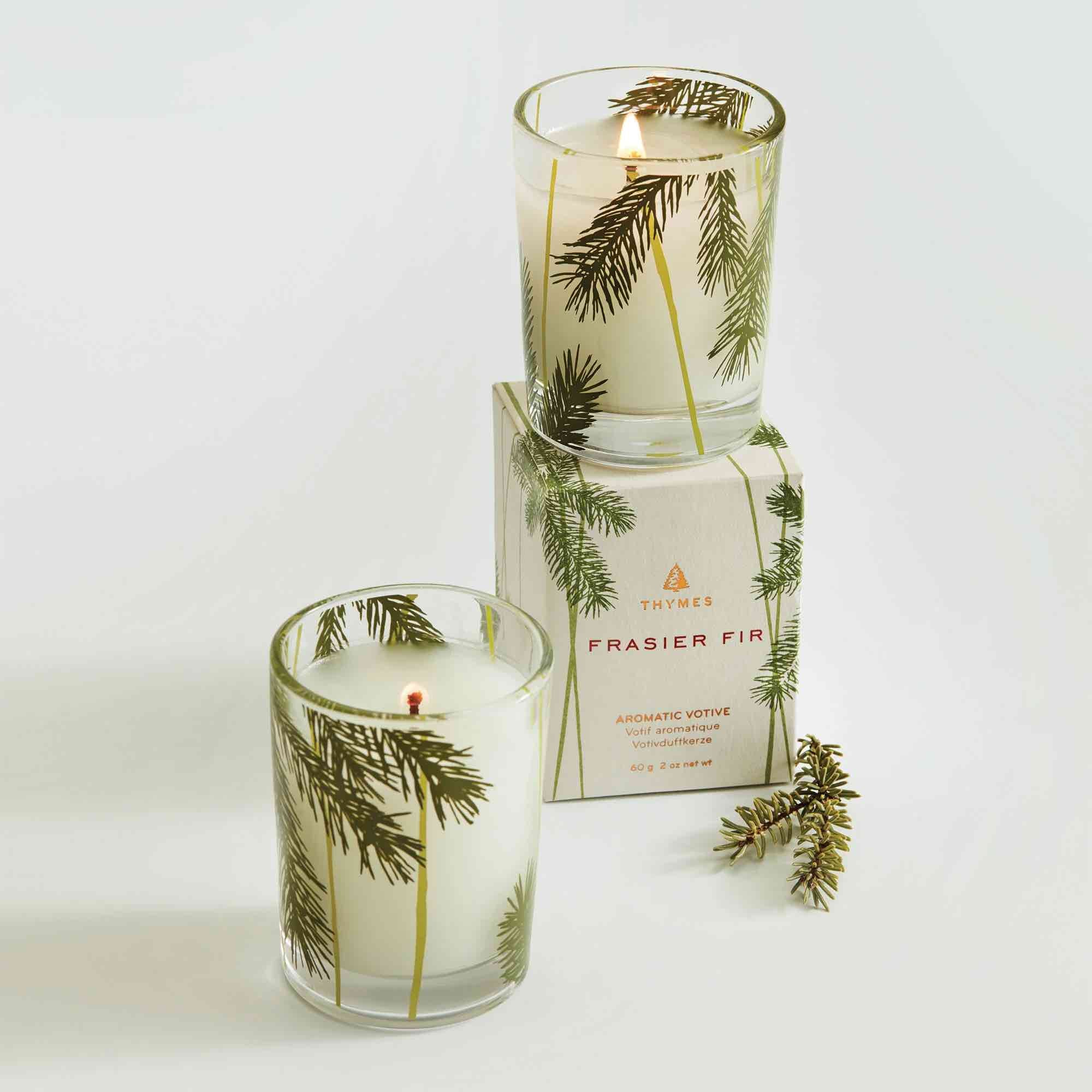 Premium Frasier Fir Scented Votive Candles - Natural Pine Needle Fragrance for Home, Spa & Relaxation - Perfect for Christmas Decor, Aromatherapy & Cozy Ambiance