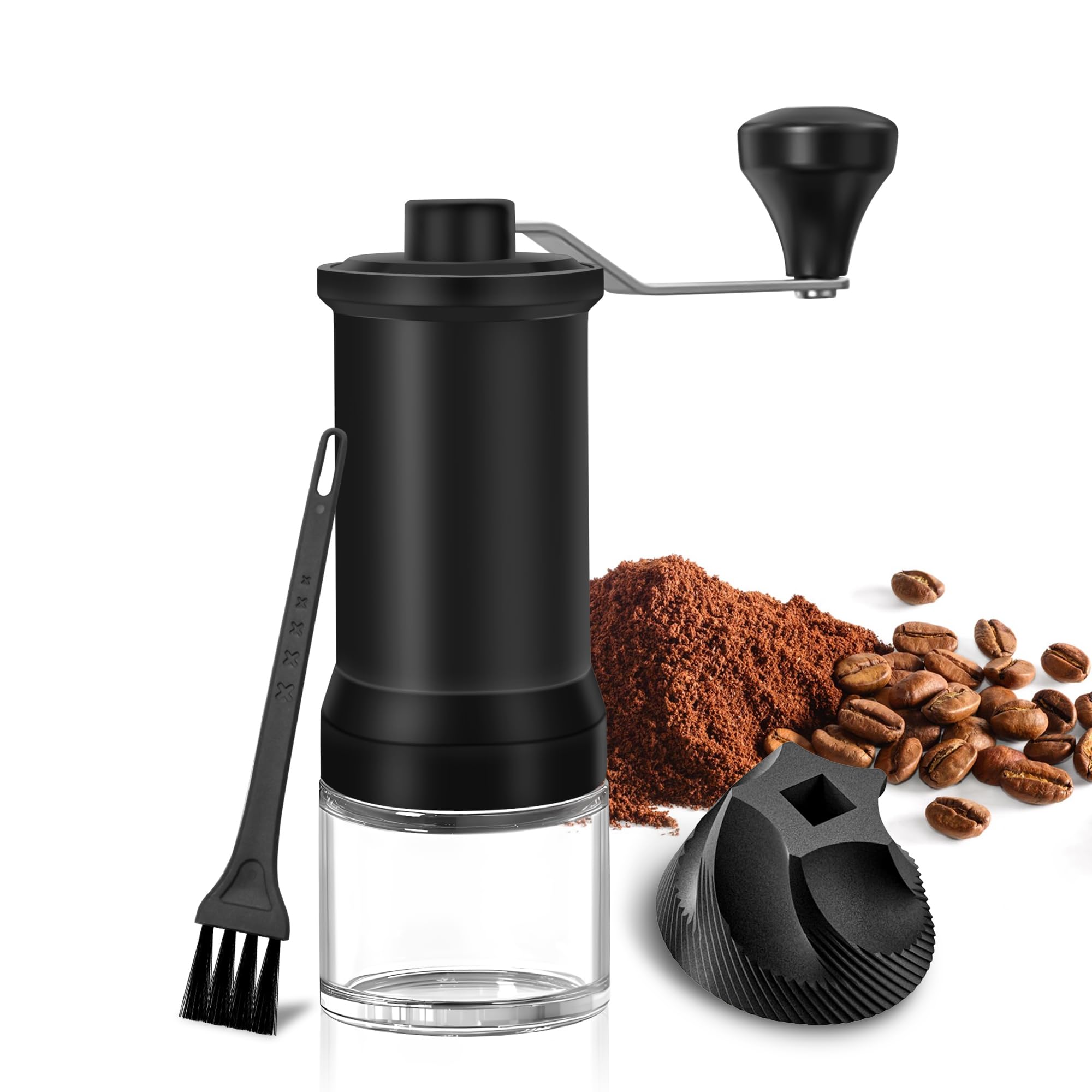 Premium Manual Coffee Grinder with Ceramic Conical Burr - Adjustable Hand Crank Mill for French Press, Espresso & Moka Pot - Fine to Coarse Grind Settings - 30g Capacity - Perfect for Home, Office & Travel Use
