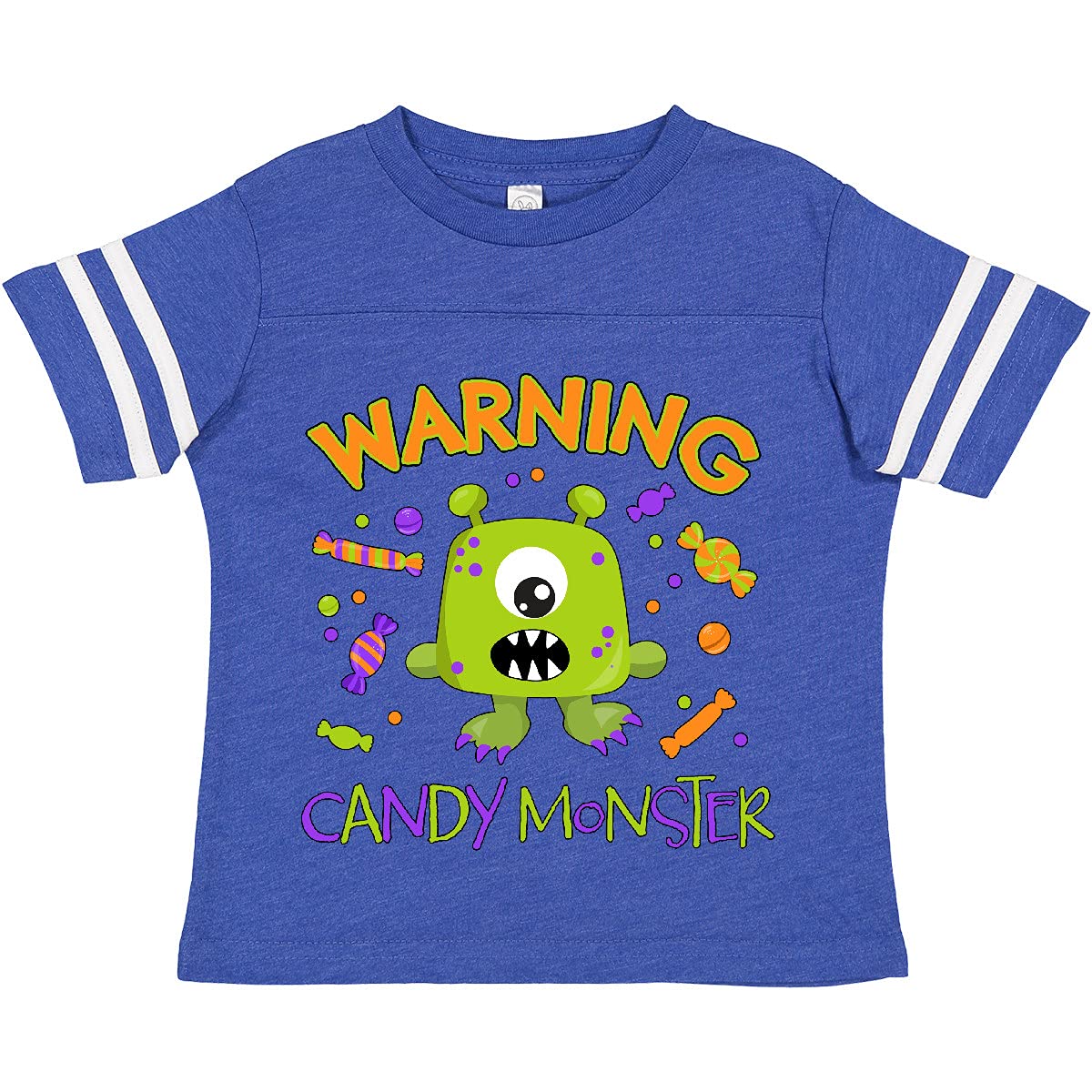 Inktastic Warning Candy Monster Cute Green Toddler T-Shirt - Fun & Playful Kids Outfit for Halloween, Birthday Parties & Everyday Wear
