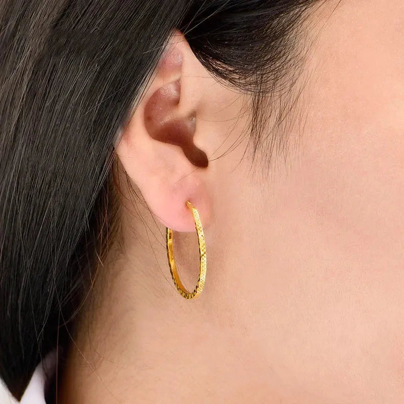 24K Pure Gold Earrings - Real AU 999 Solid Gold Stud Earrings for Women | Trendy Fine Jewelry Gift for Her | Perfect for Weddings, Parties & Everyday Luxury Wear (2023 New Arrival)