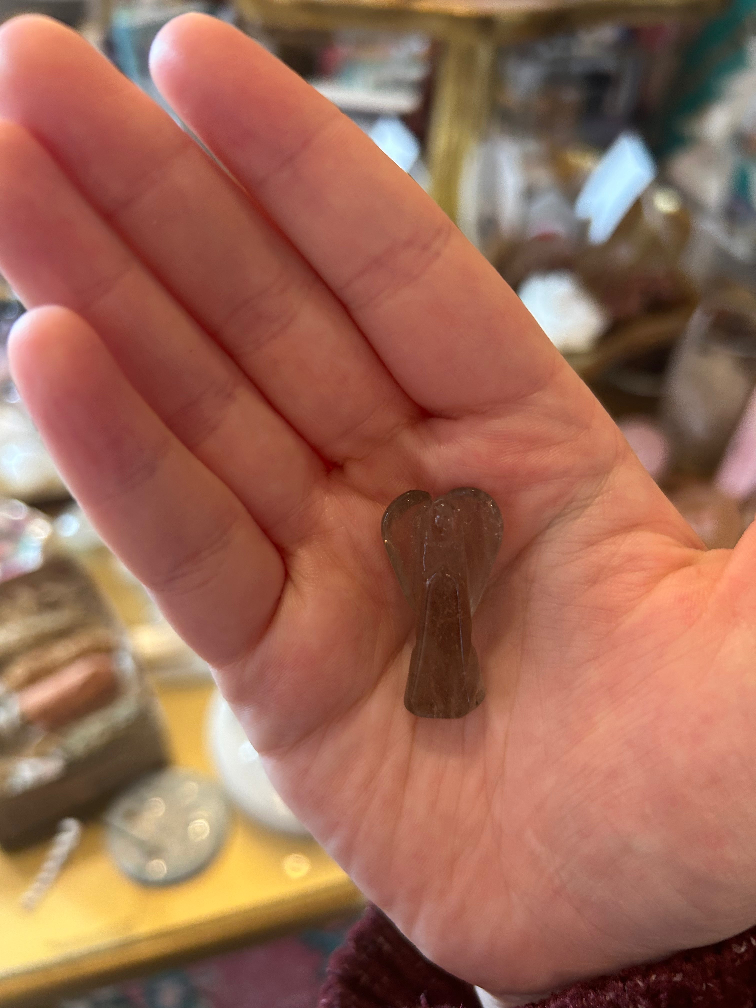 Natural Smoky Quartz Angel Pendant Necklace - Healing Crystal Jewelry for Protection & Positive Energy - Perfect for Meditation, Gifts & Spiritual Healing