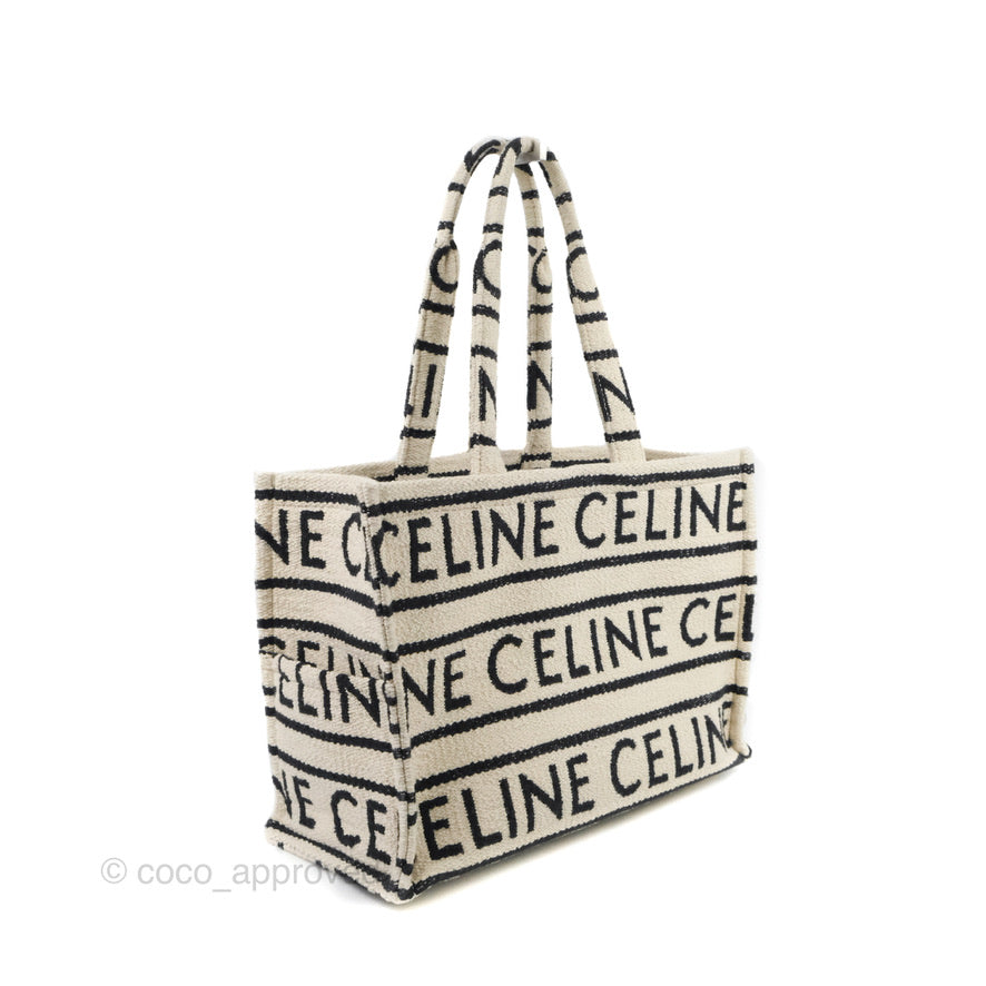 Celine Large Cabas Thais Textile Tote Bag with All Over Logo - Stylish Designer Handbag for Women, Perfect for Work, Travel and Everyday Use