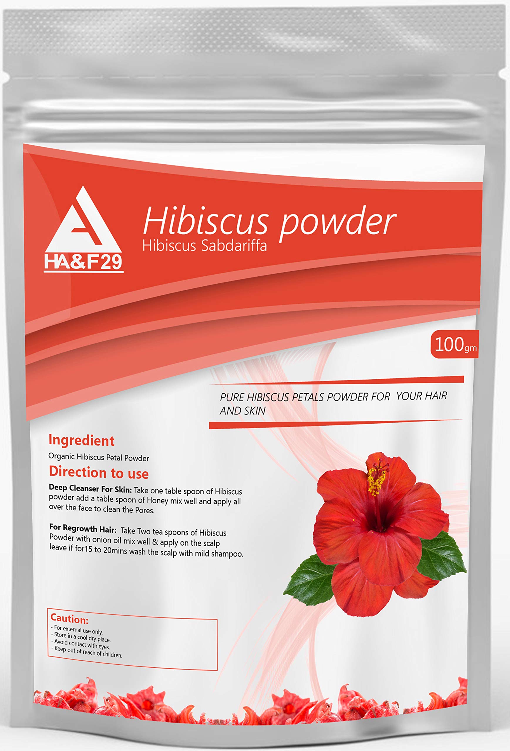 Organic Hibiscus Powder 100g - 100% Pure Natural Hair & Skin Care | Hair Conditioner, Face Exfoliant & Scalp Treatment | For DIY Beauty, Herbal Remedies & Holistic Wellness