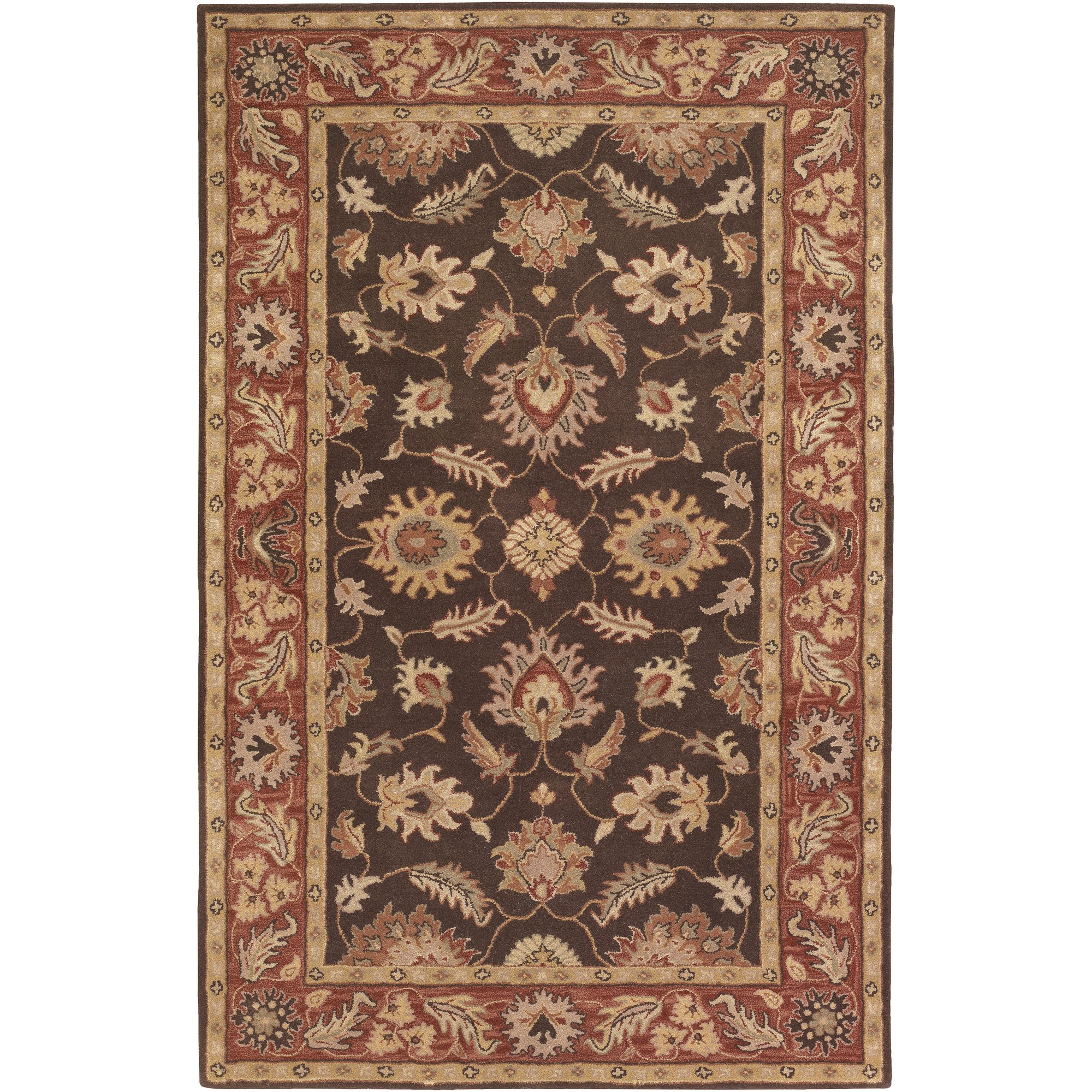 Surya CAE-1036 Caesar Chocolate Brown 3x12 Feet Area Rug - Soft Plush Living Room Rug for Bedroom, Dining Room, and Home Decor