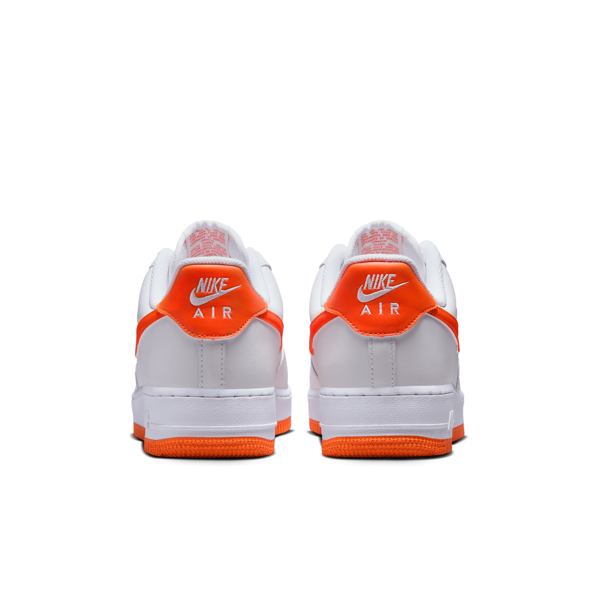 Nike Air Force 1 '07 White & Safety Orange Sneakers - Men's/Women's Basketball Shoes for Casual Wear, Street Style & Everyday Fashion