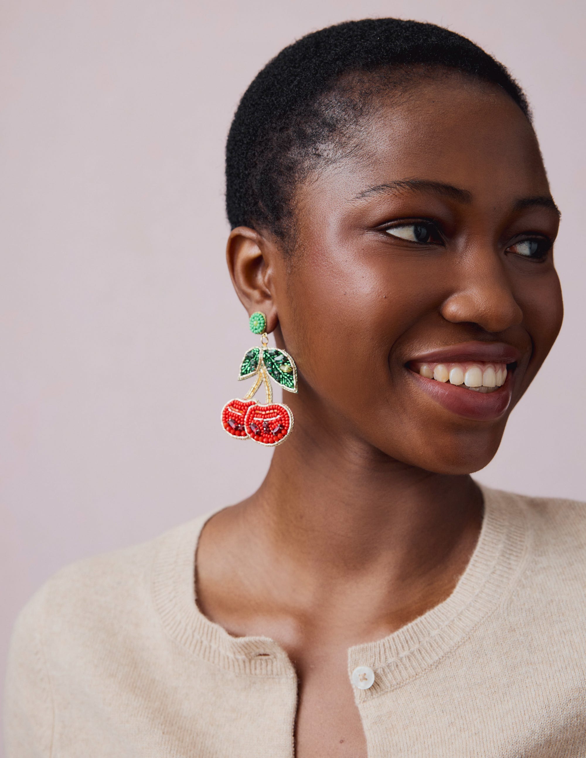 Beady Motif Earrings Cherry - Stylish Dangle Earrings for Women, Perfect for Parties, Weddings & Everyday Wear