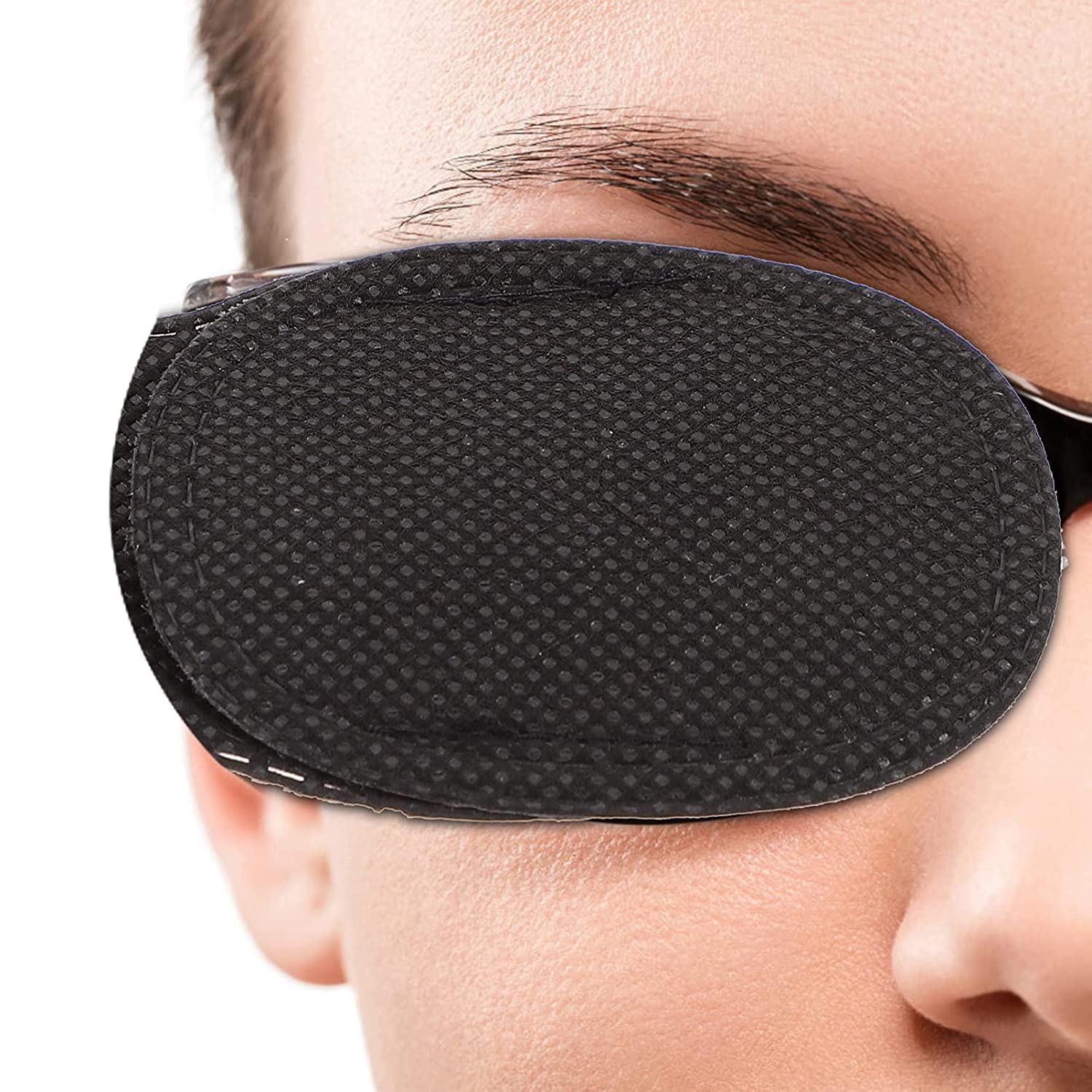 **AUGEN Amblyopia Eye Patch for Kids & Adults - Black Strabismus & Lazy Eye Cover (1 Pair) - Perfect for Vision Therapy, Medical Treatment & Daily Use**