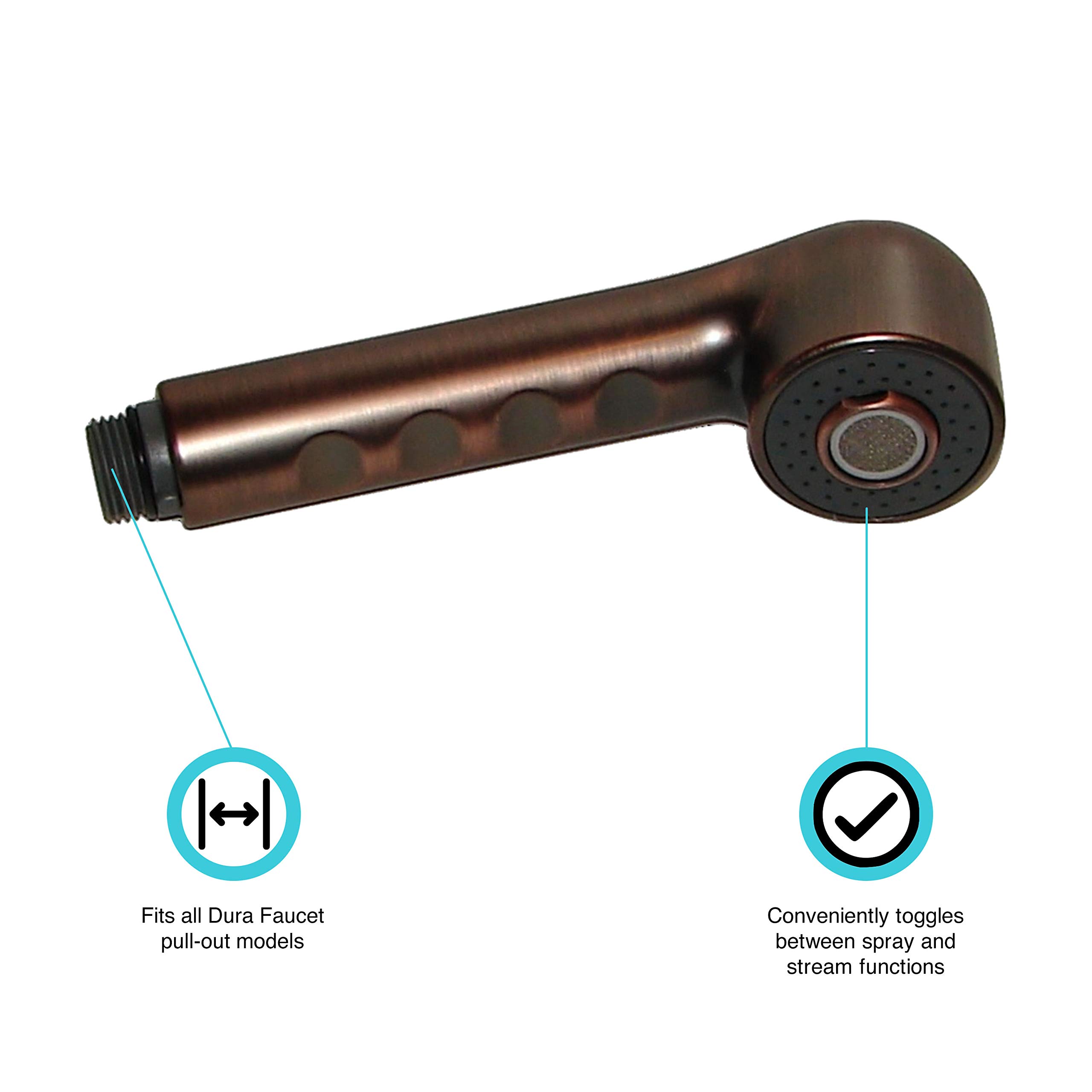 Dura Faucet DF-RK800-ORB RV Kitchen Faucet with Pull-Out Sprayer - Oil Rubbed Bronze Finish - Replacement for Campers, Trailers & Motorhomes - Perfect for Outdoor Cooking & RV Living