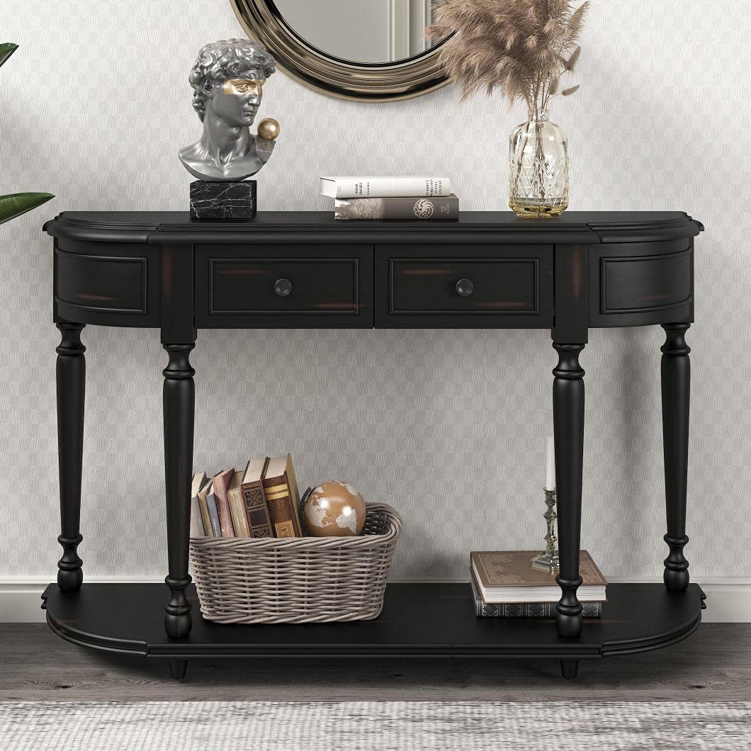 Farmhouse Console Table with Storage - 52