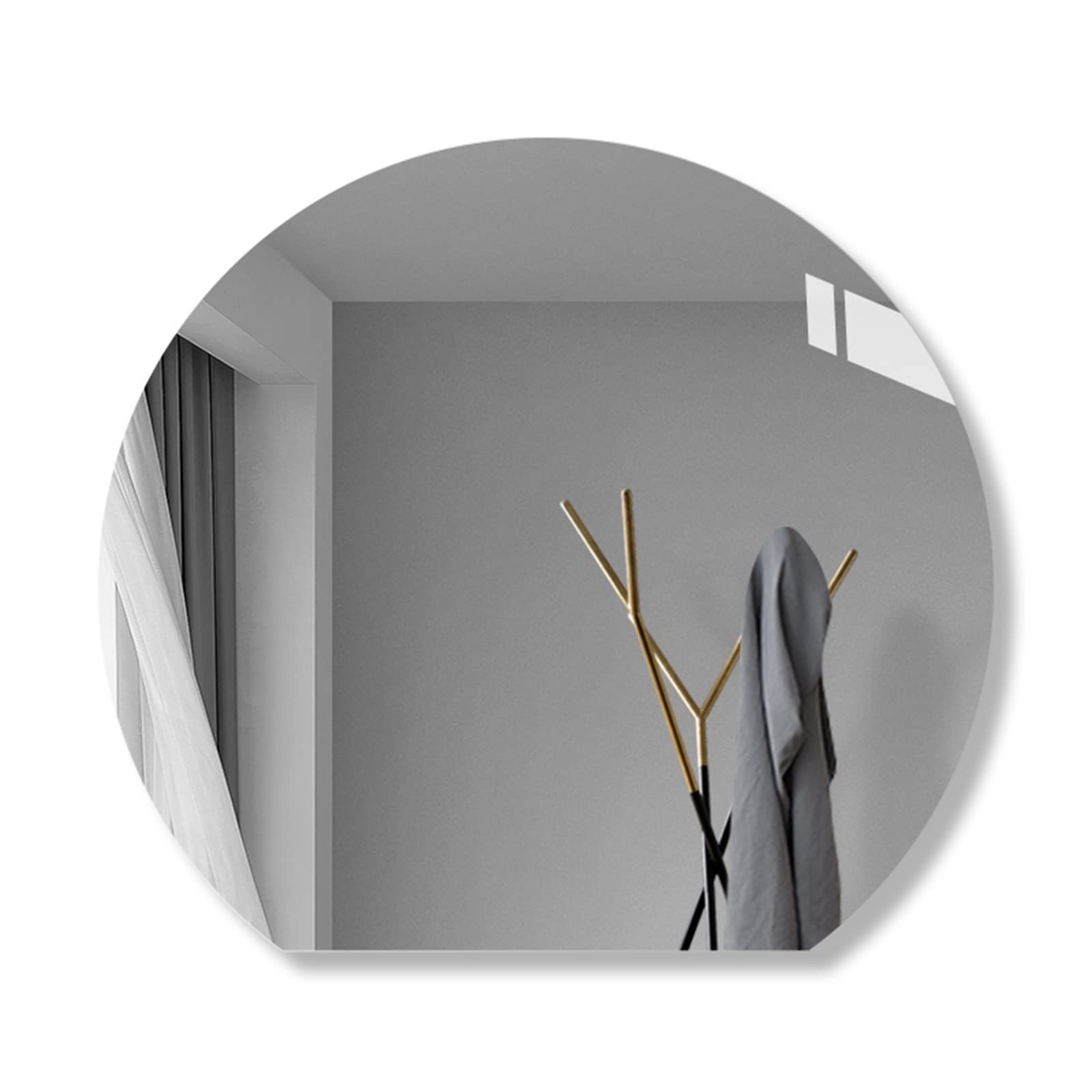 Frameless Large Wall Mirror - 60/70/80cm Semicircle Decorative Mirror with 5MM HD Silver Glass for Bathroom, Bedroom & Dressing Table | Makeup Mirror, Vanity Mirror & Modern Wall Decor for Home Interior Design