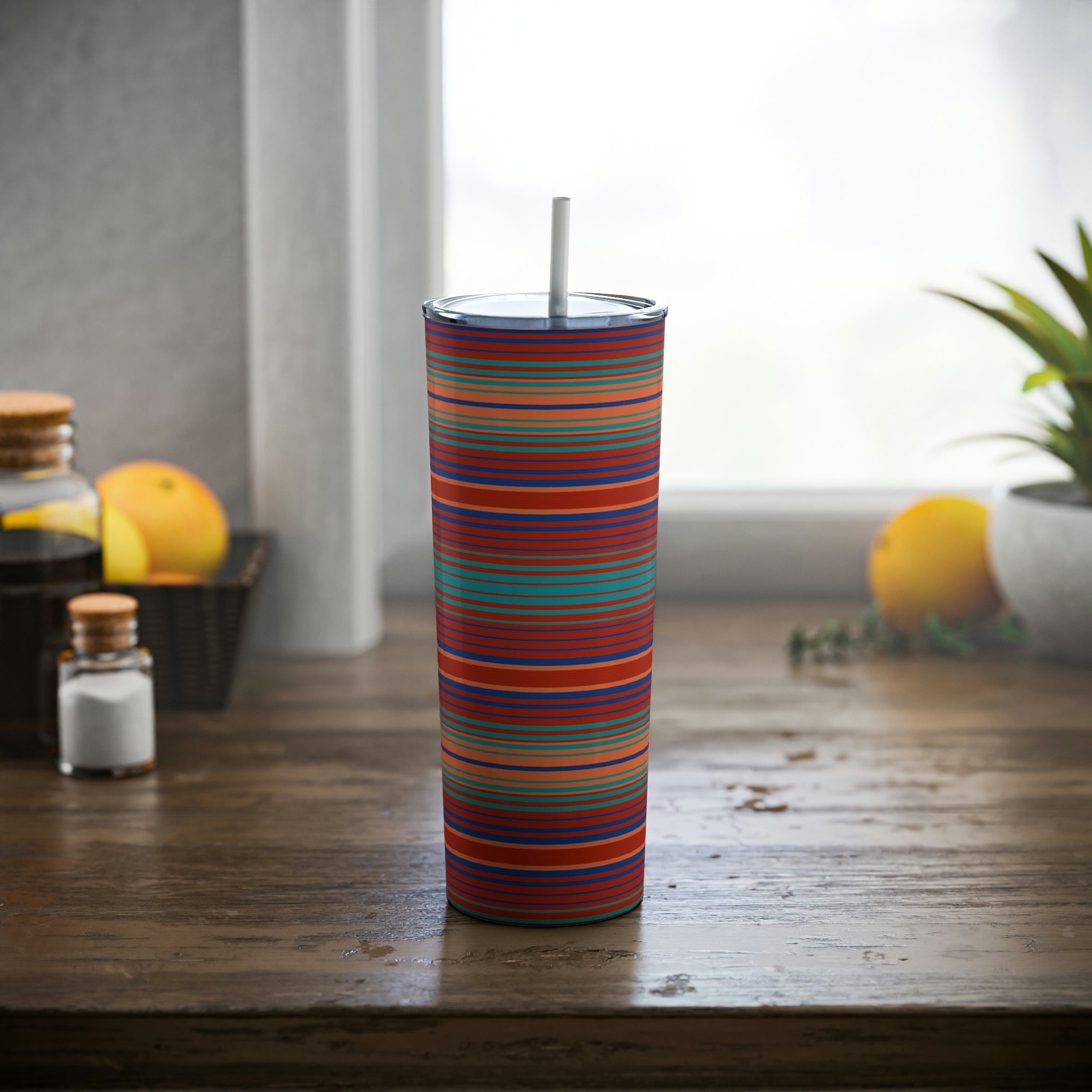 20oz Skinny Steel Tumbler with Straw - Insulated Travel Mug, Leak-Proof Stainless Steel Water Bottle for Coffee, Tea & Cold Drinks - Perfect Gift for Travel, Office & Outdoor Activities