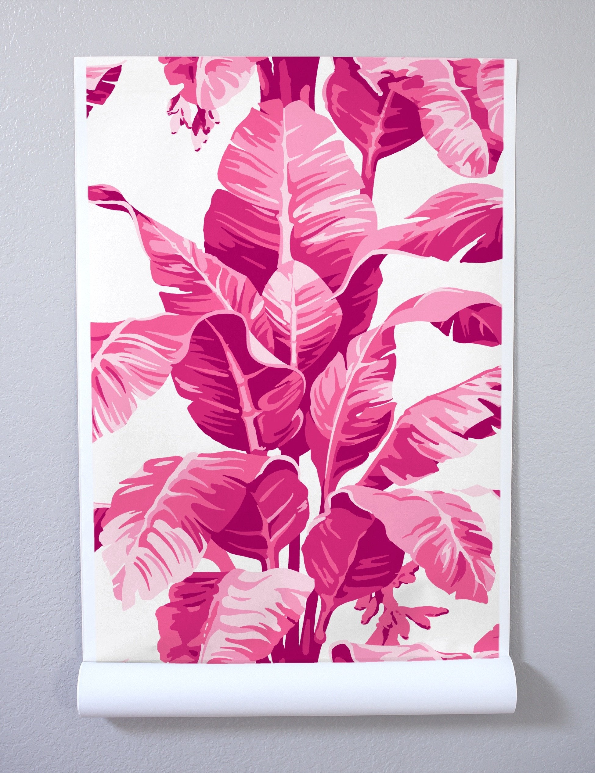 Nathan Turner 'Electric Palm' White Wallpaper - Tropical Botanical Peel & Stick Wallpaper for Living Room, Bedroom, Bathroom Decor